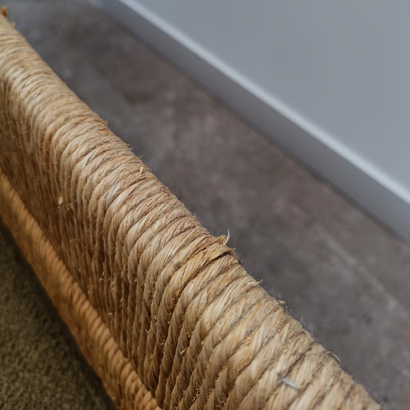 French 1950's rush sofa in olive green upholstery reminiscent to Charlotte Perriand 12.png