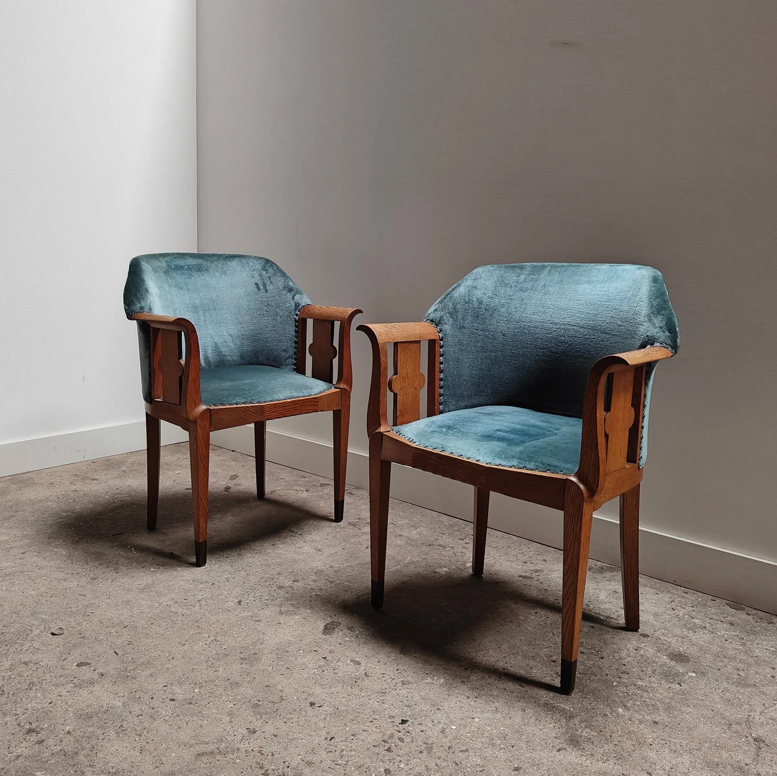 Decorative Art deco Amsterdam school armchairs