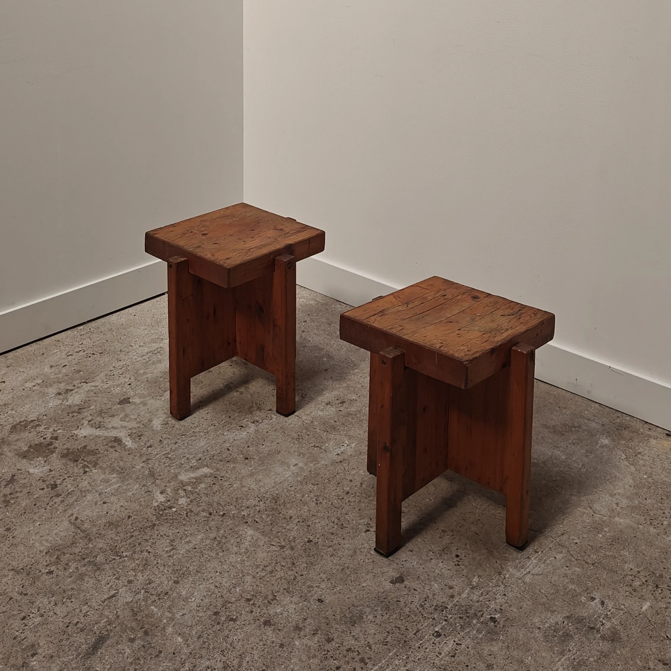 French pine cubist stools