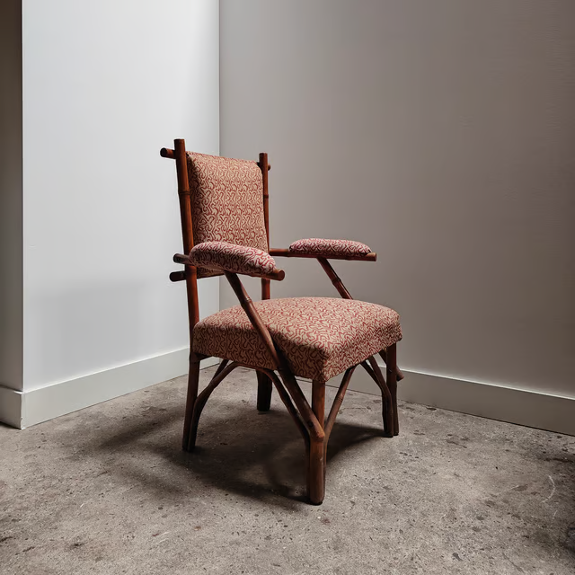 Italian salon chair in faux bamboo