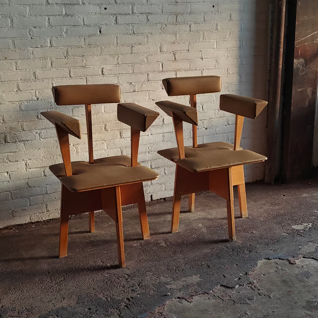 Modernist 1950's adjustable armchairs