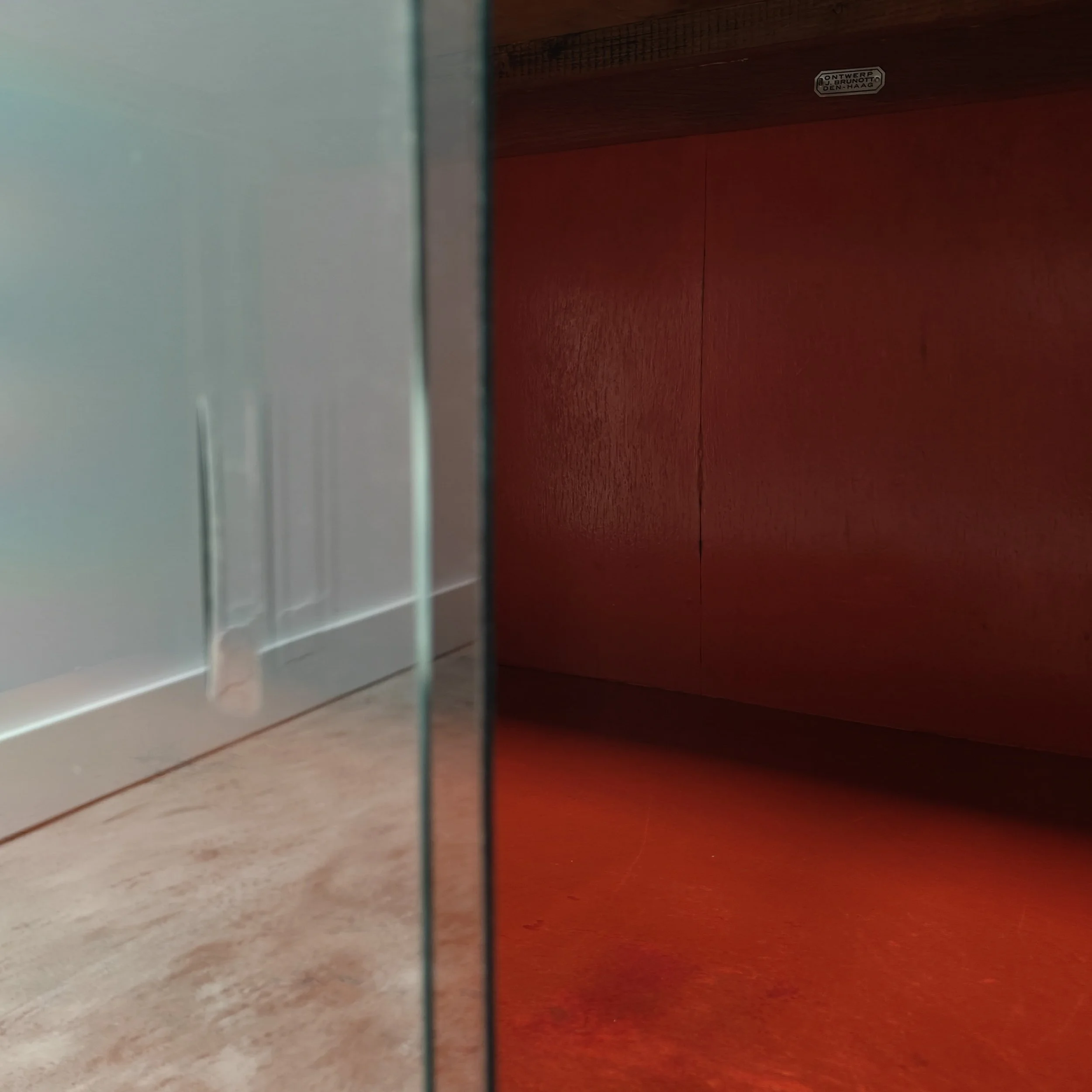 Rare J Brunott Den Haag cabinet, close up view