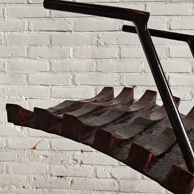 Studio made fiberglass sculptural chair, detailed view