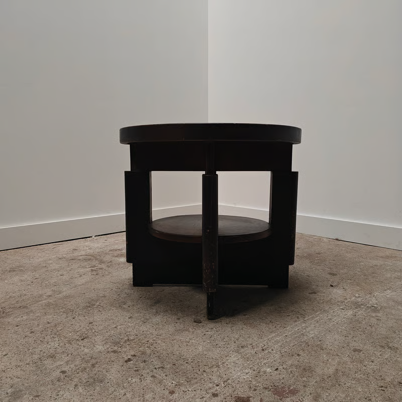 Patinated Amsterdamse school side table 9.png