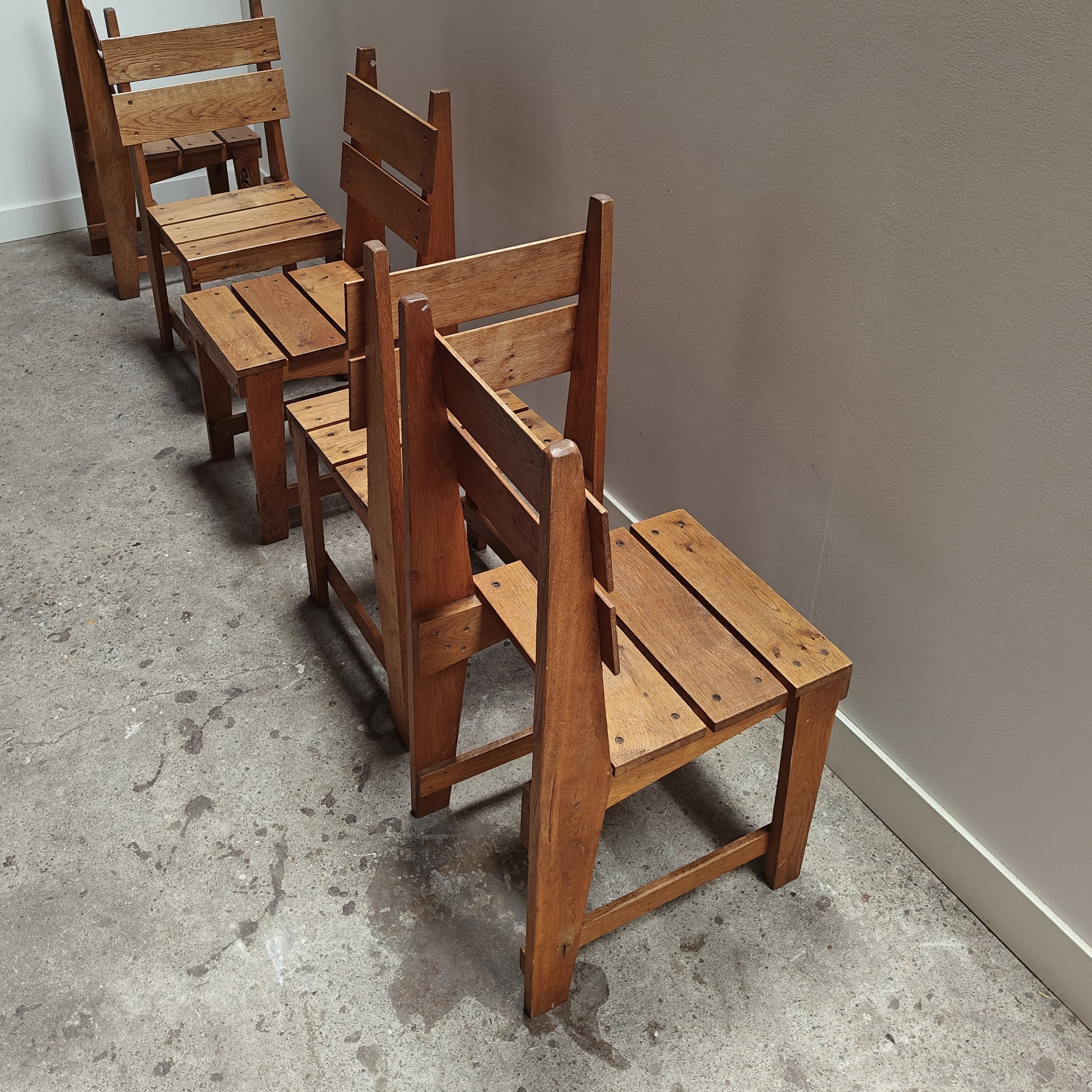 Dutch carpenter made oak dining chairs from the 1960's 10.jpg