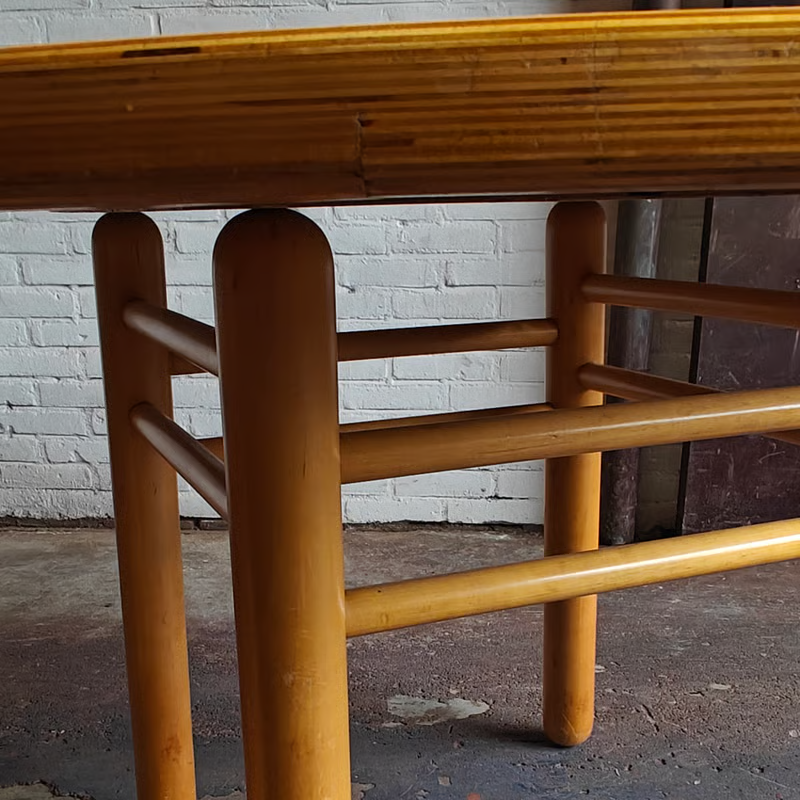 Round 1980s birch dining table 4.png