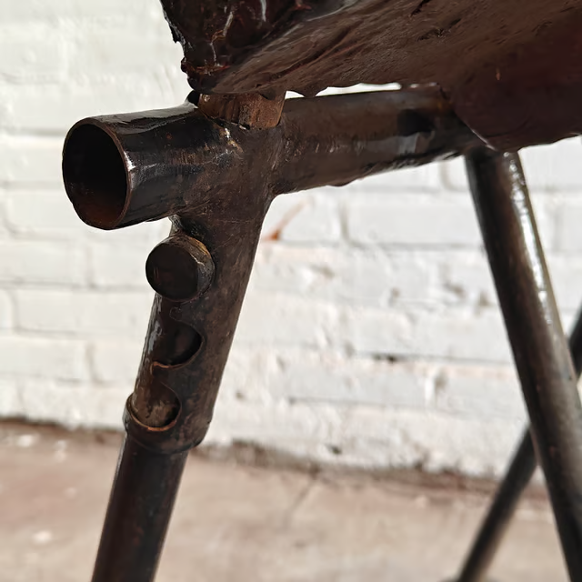 Studio made fiberglass sculptural chair, frame view