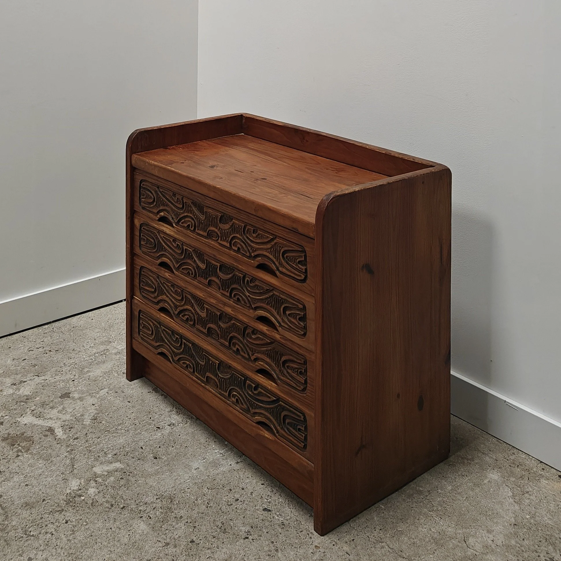 Pine decorated chest of drawers 1970s 3.jpg