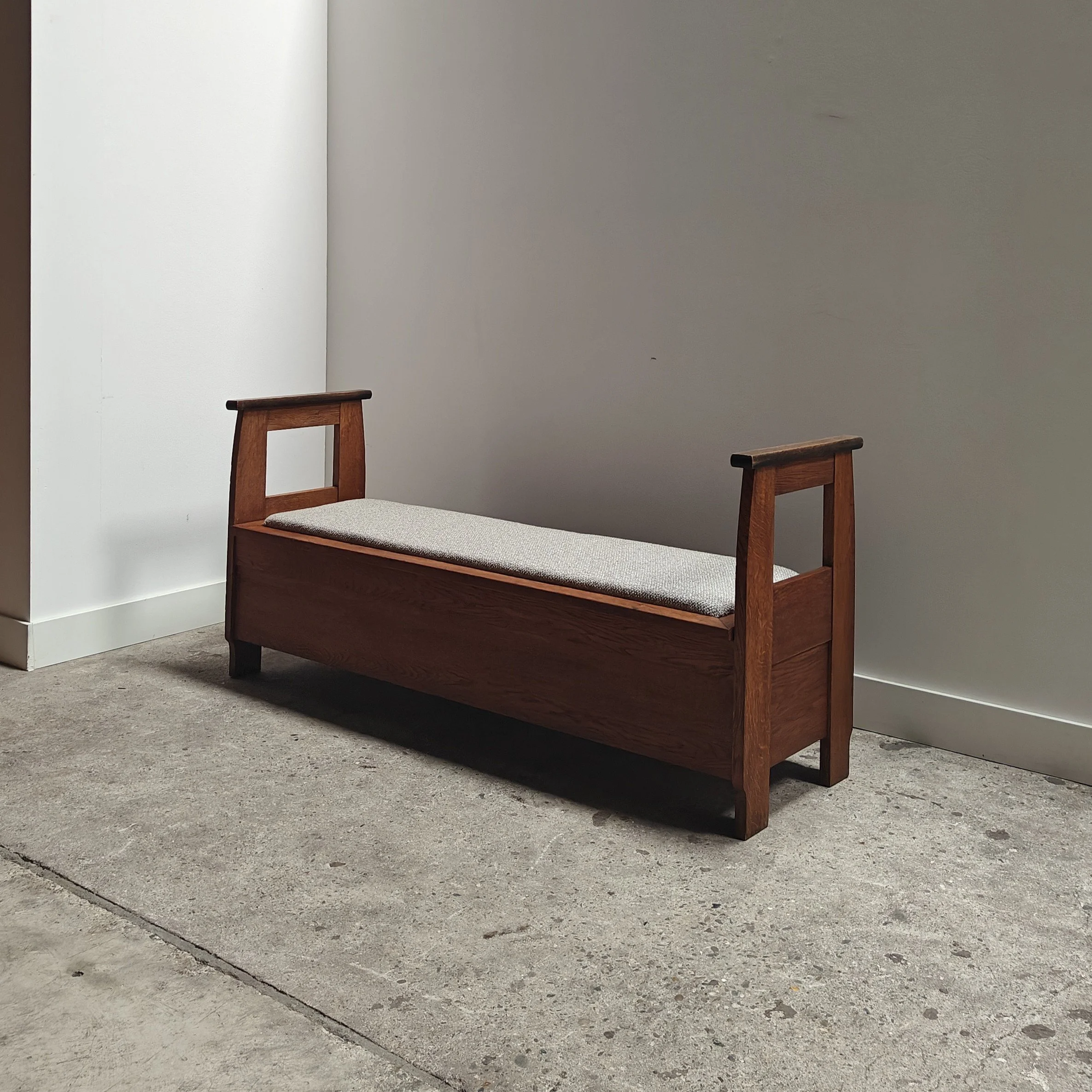 Rare Haagse school bench with storage space