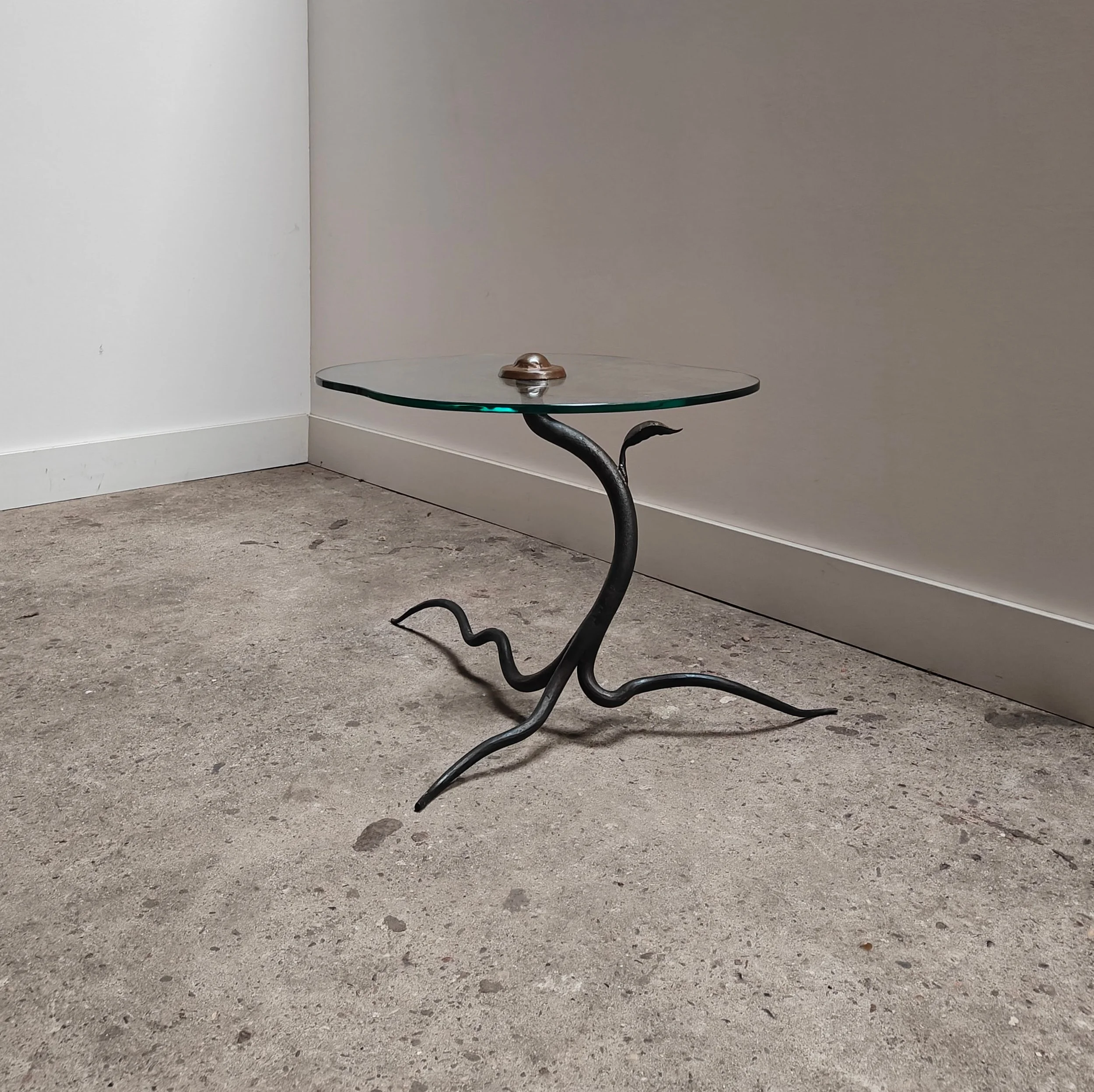 Wrought iron side table from the 1970s