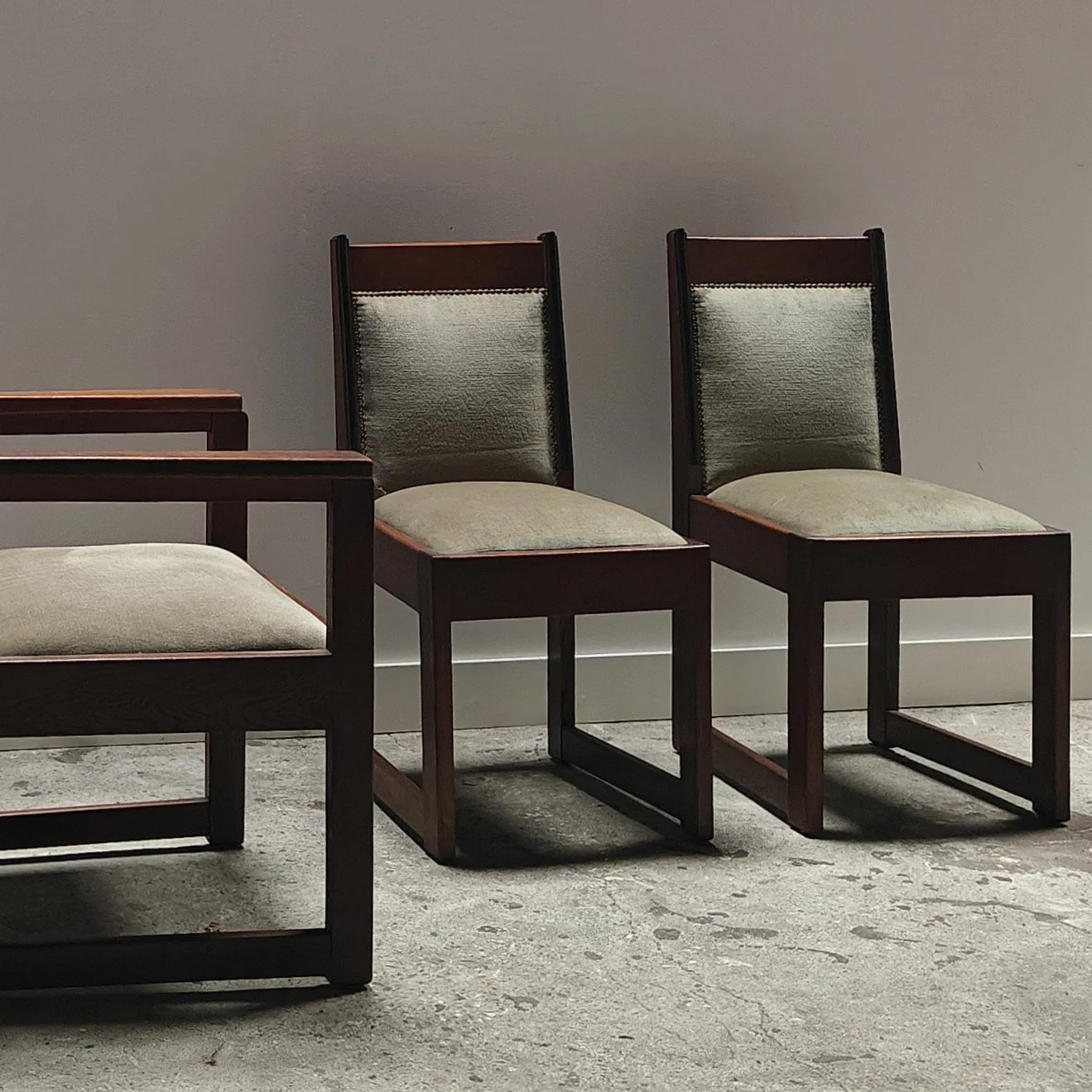 Haagse school dining or side chairs green veloer 4.jpg