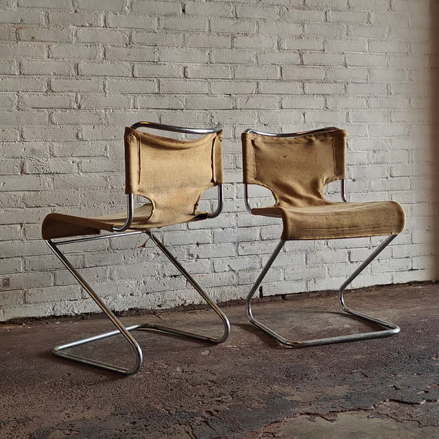 Pascal Mourgue Biscia chairs with canvas seats 5.png
