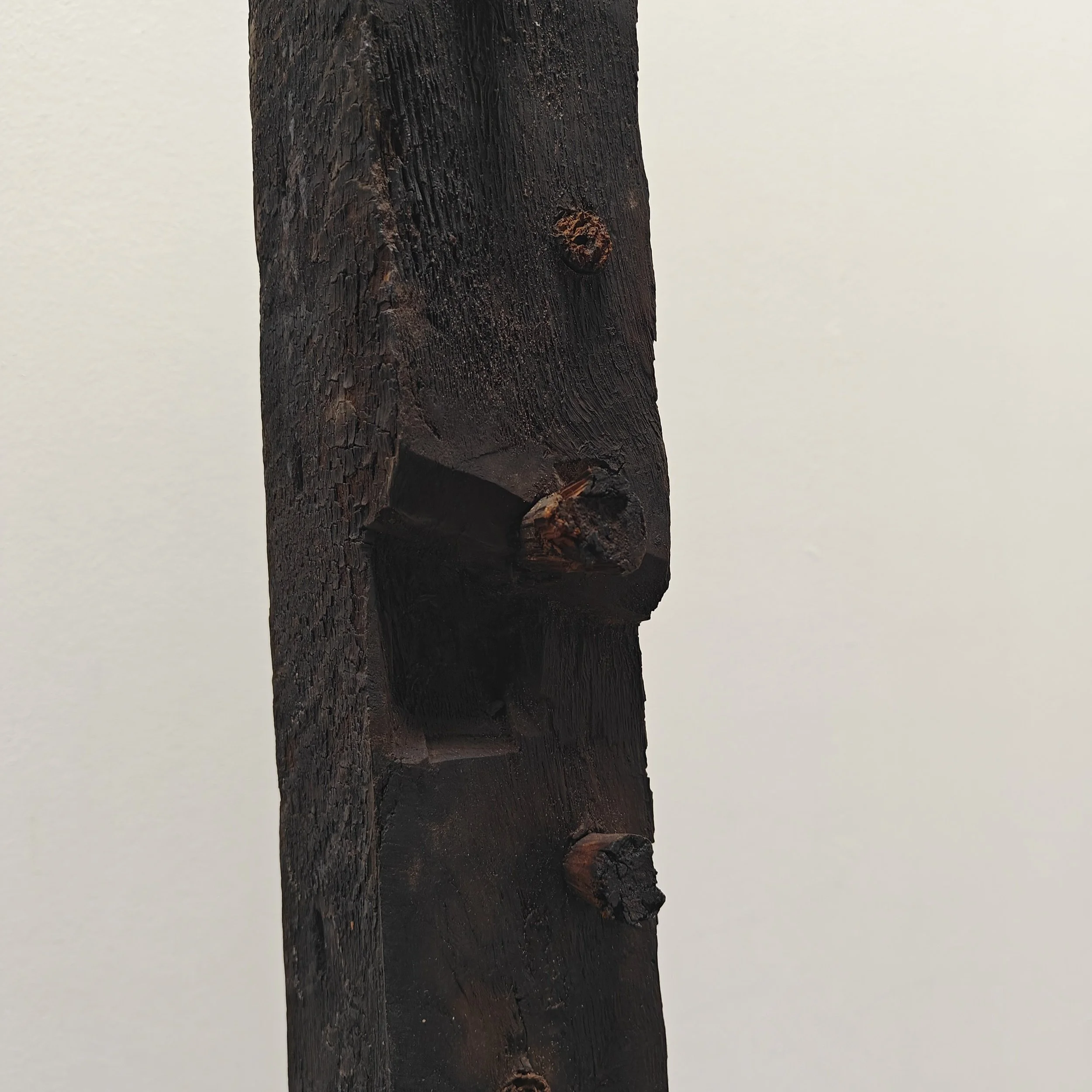 Sculpural beam from 1800s, 2.20m long on metal stand 9.jpg