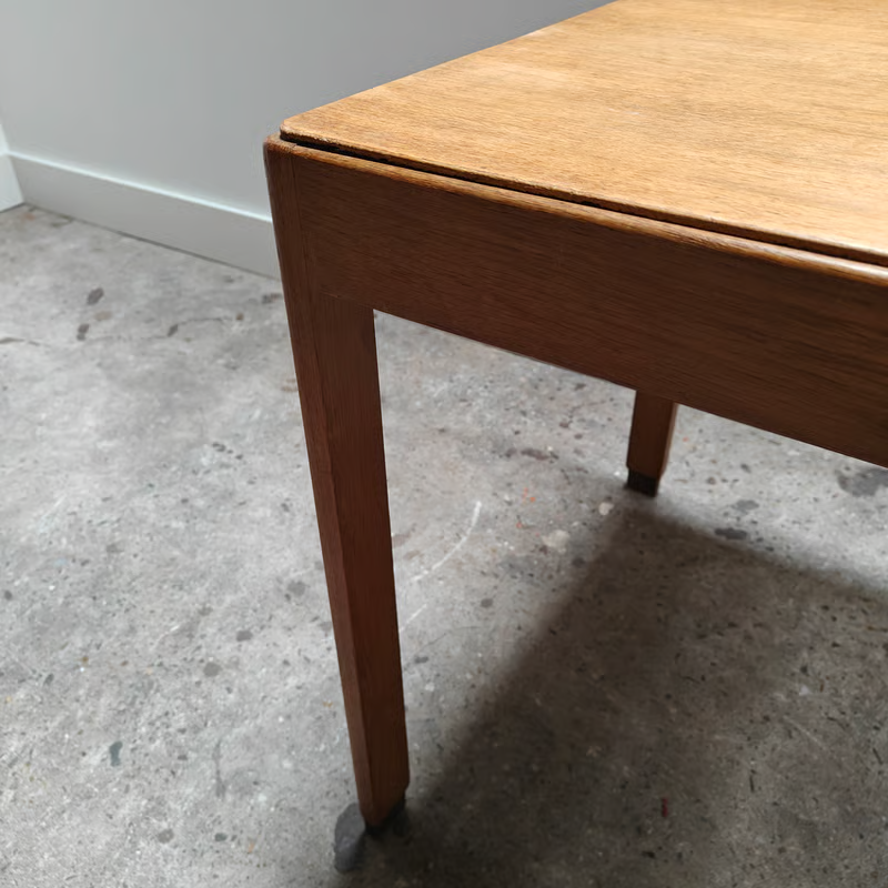Blond oak square side table from the 1930's 5.png