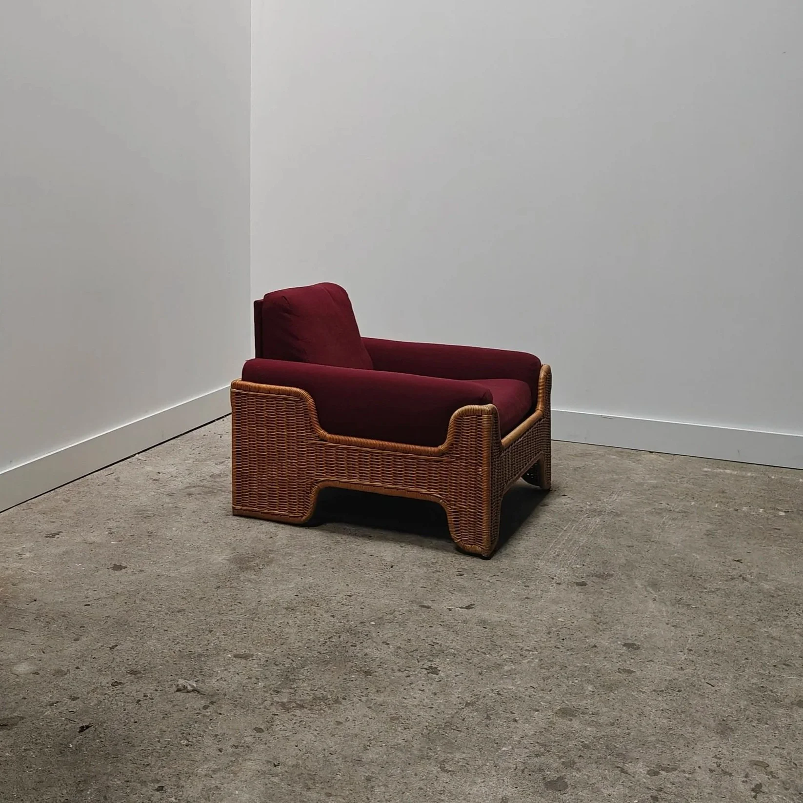 Modernist rattan armchair