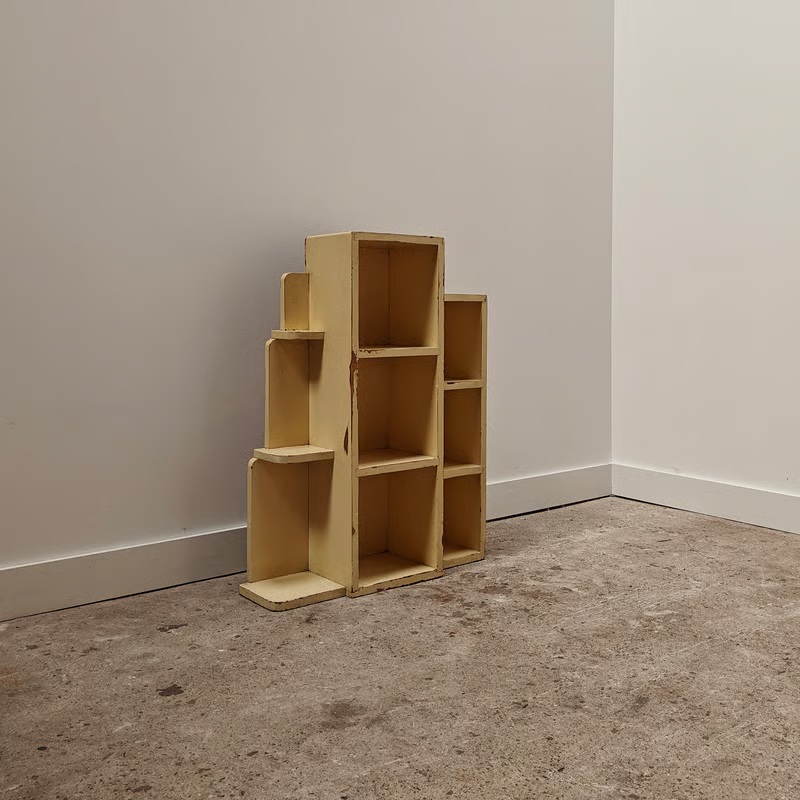 Art Deco asymmetrical shelving unit