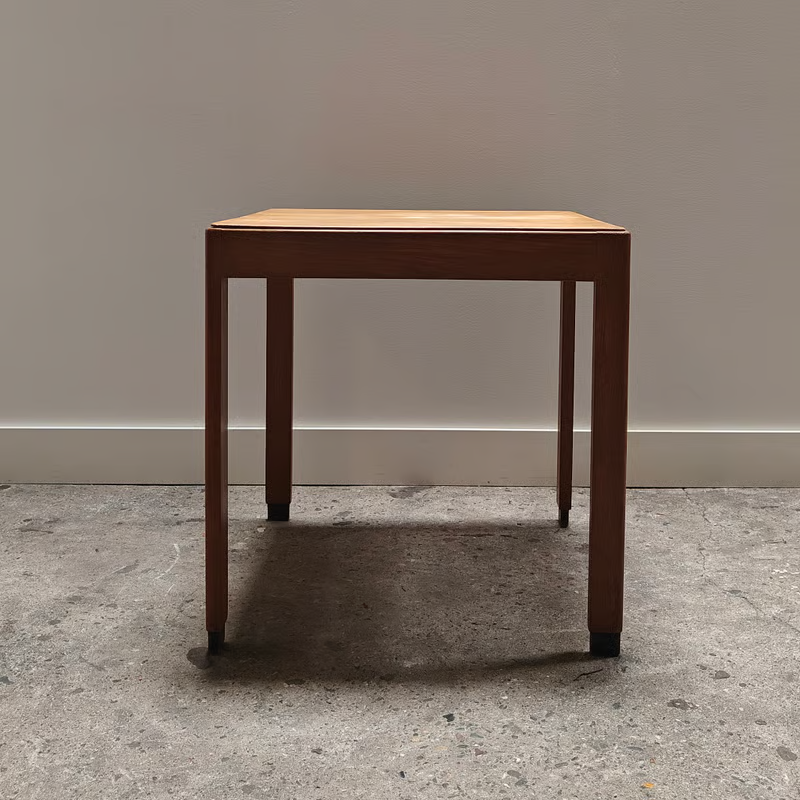 Blond oak square side table from the 1930's 1.png