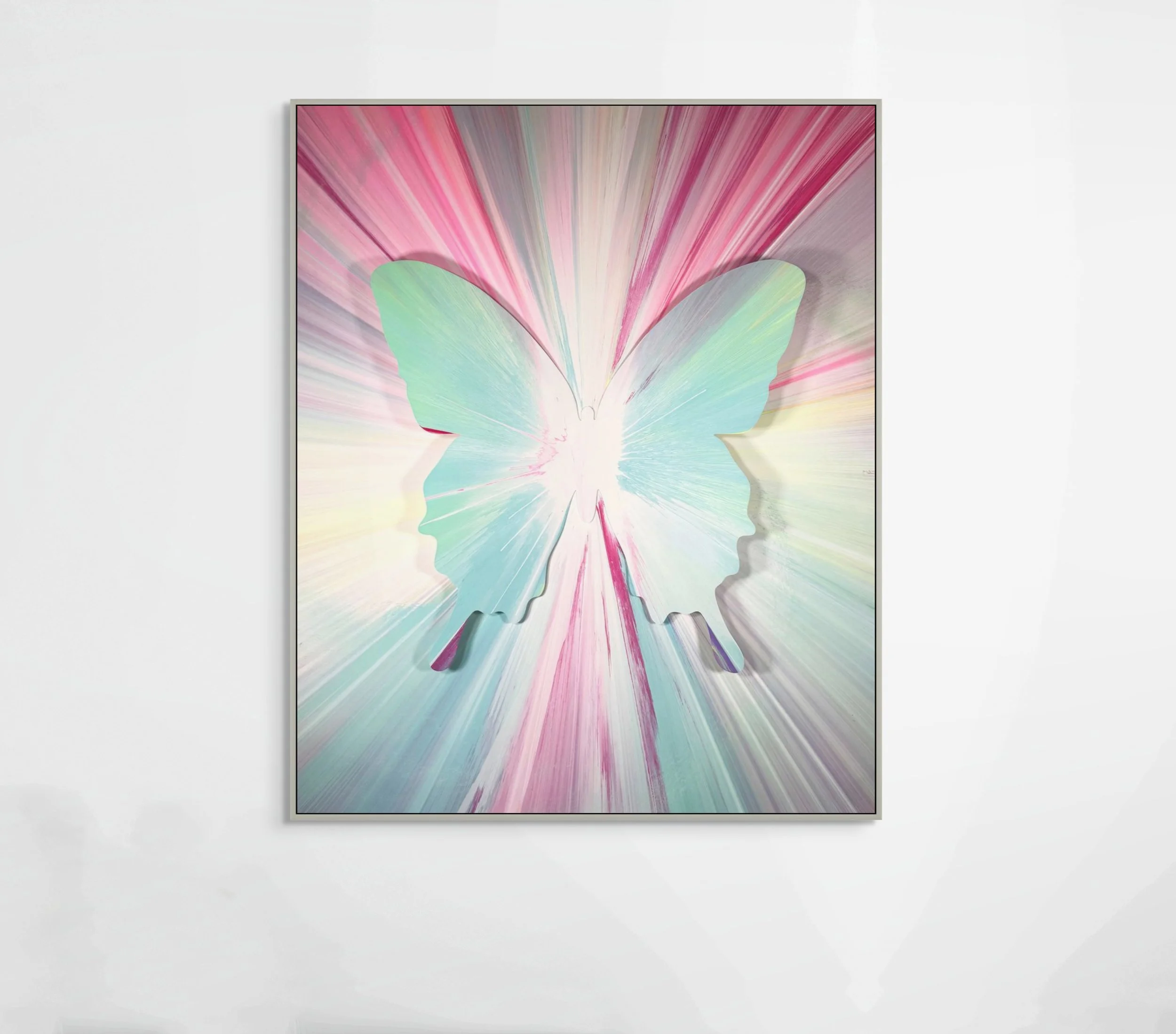 Fine art photograph of a spin painting with 3D butterflies by PunkMeTender
