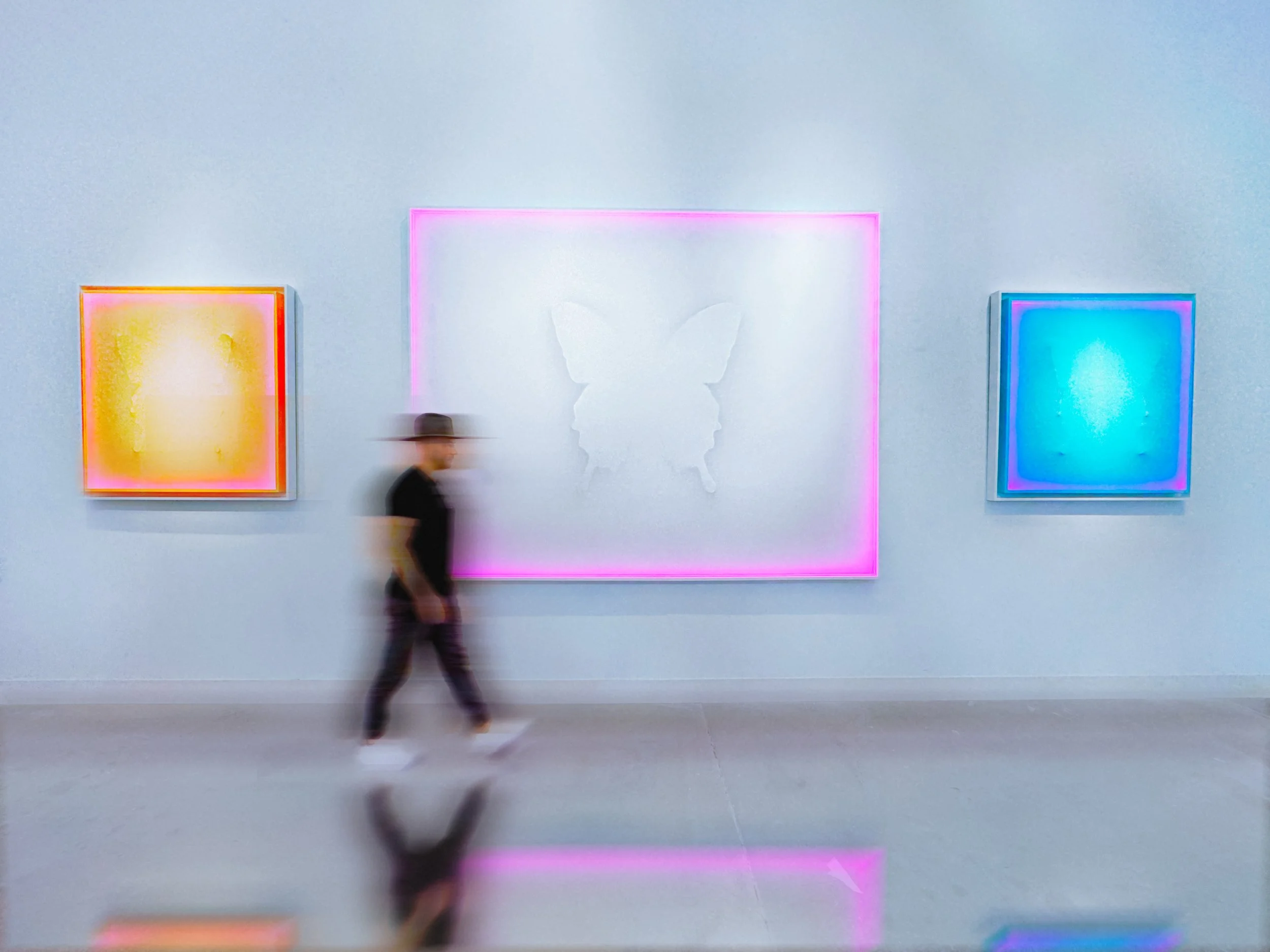 Illuminated LED fabric butterfly artwork by PunkMeTender