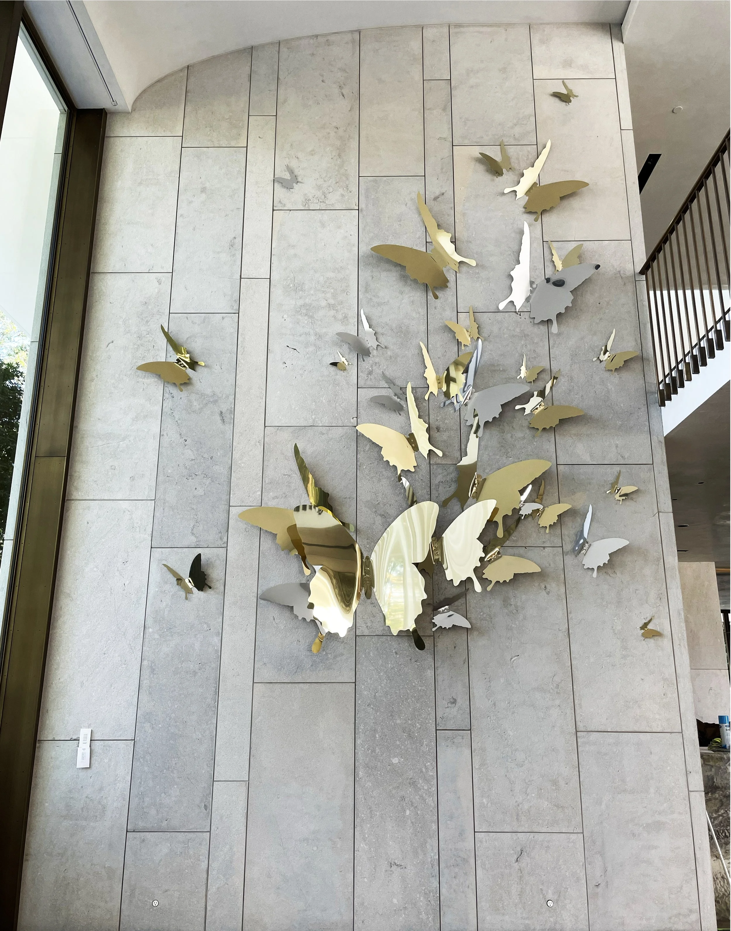 Sculptural 3D butterfly wall installation by PunkMeTender