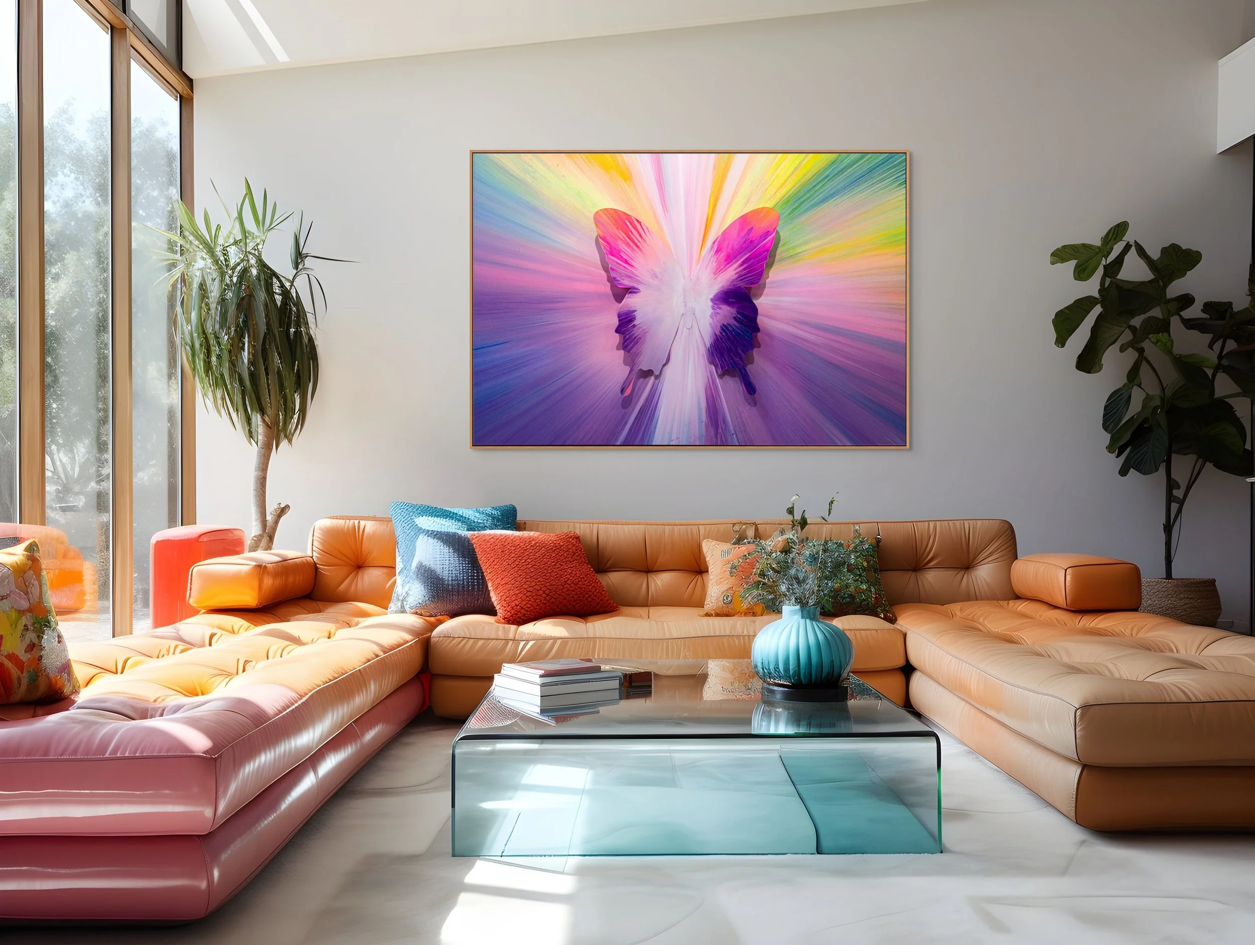 Fine art photograph of a spin painting with 3D butterflies by PunkMeTender