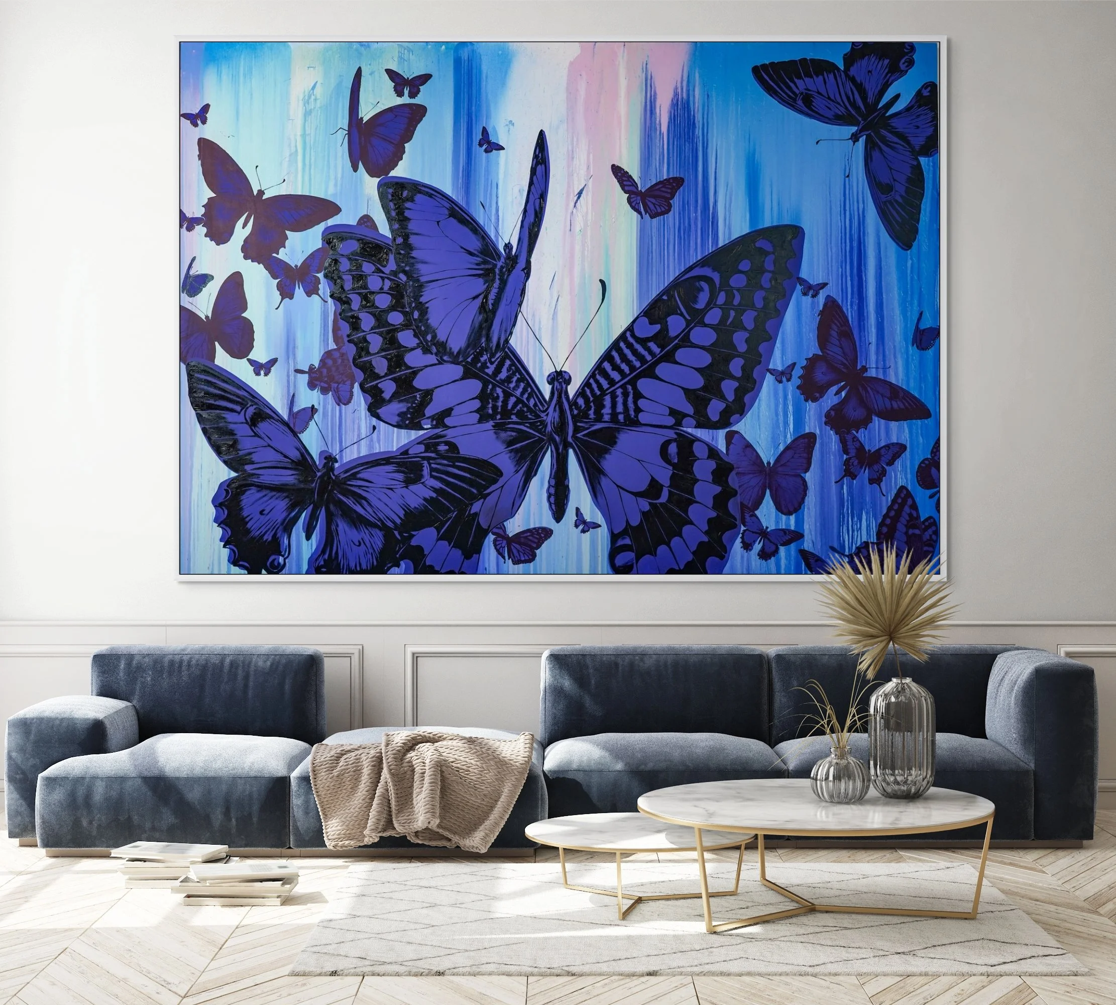 Punkmetender “When I grow up, I’ll paint the world with smiles instead of borders.”, 2025 signed and dated acrylic and oil on stretched canvas 100x140 inch (242025100140)