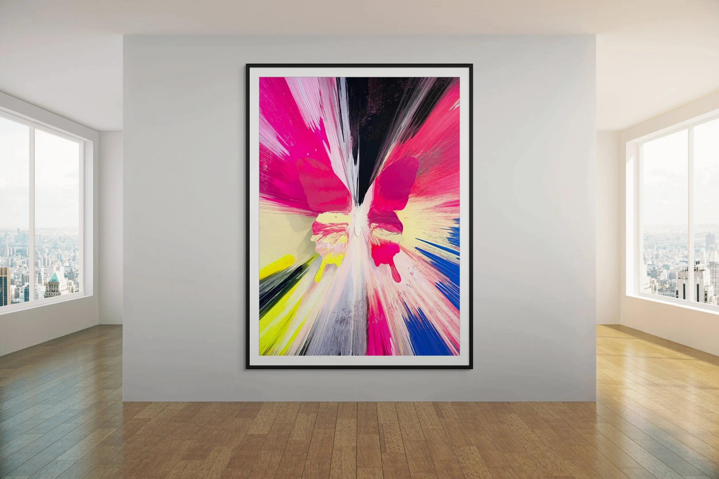 Fine art photograph of a spin painting with 3D butterflies by PunkMeTender