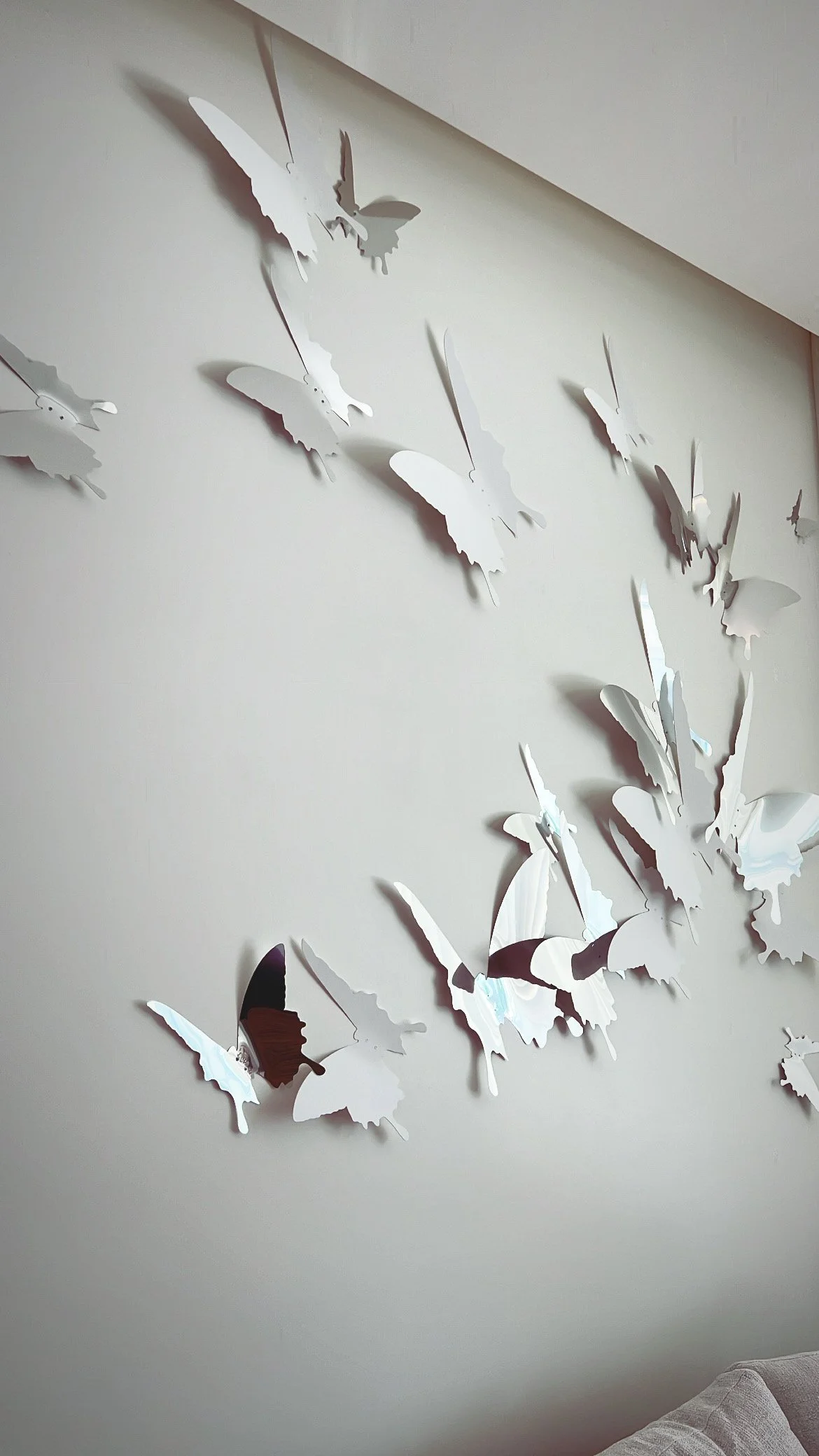 Sculptural 3D butterfly wall installation by PunkMeTender