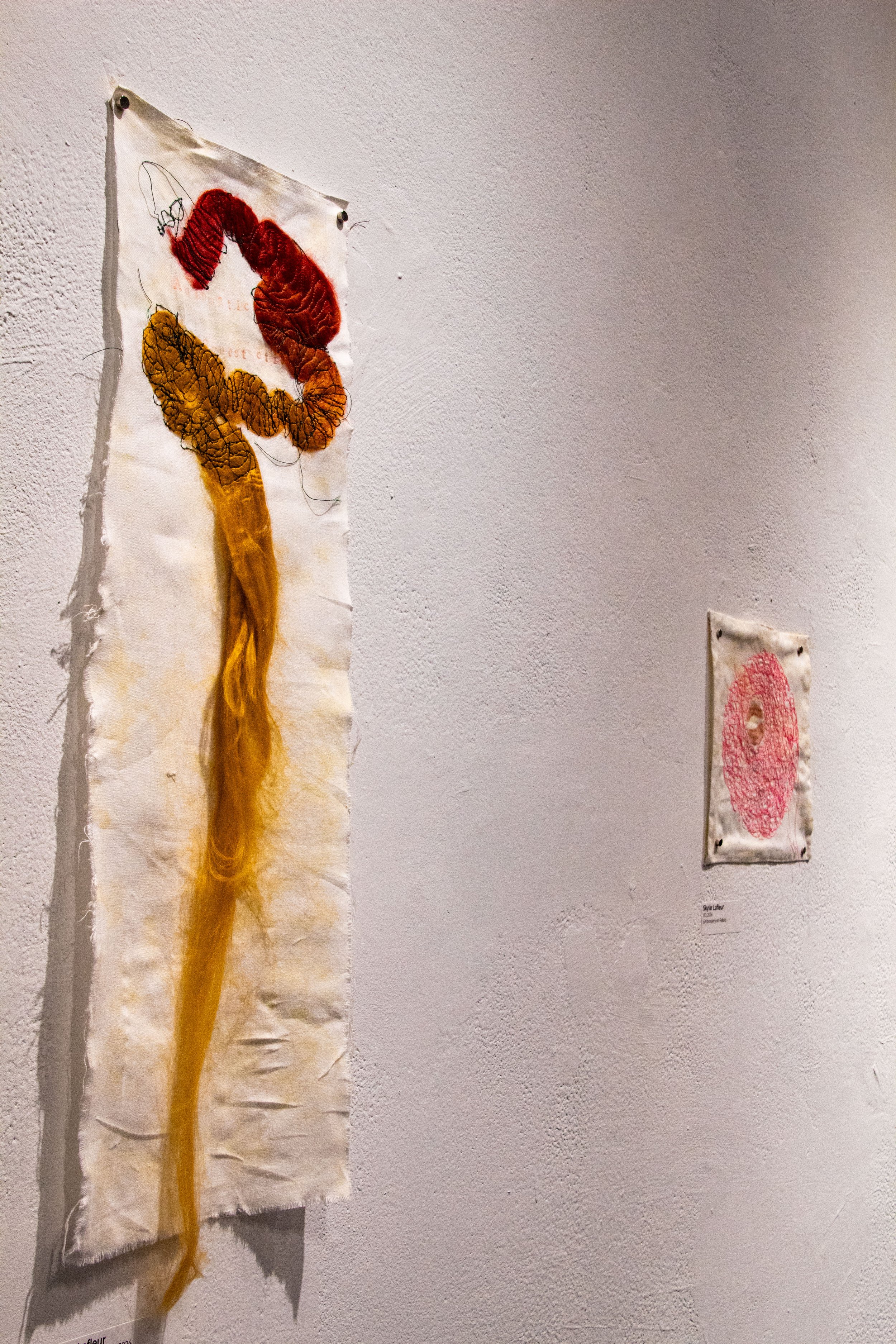 "Automatic Synesthetic," Yarn, Ink, and Embroidery on Cotton