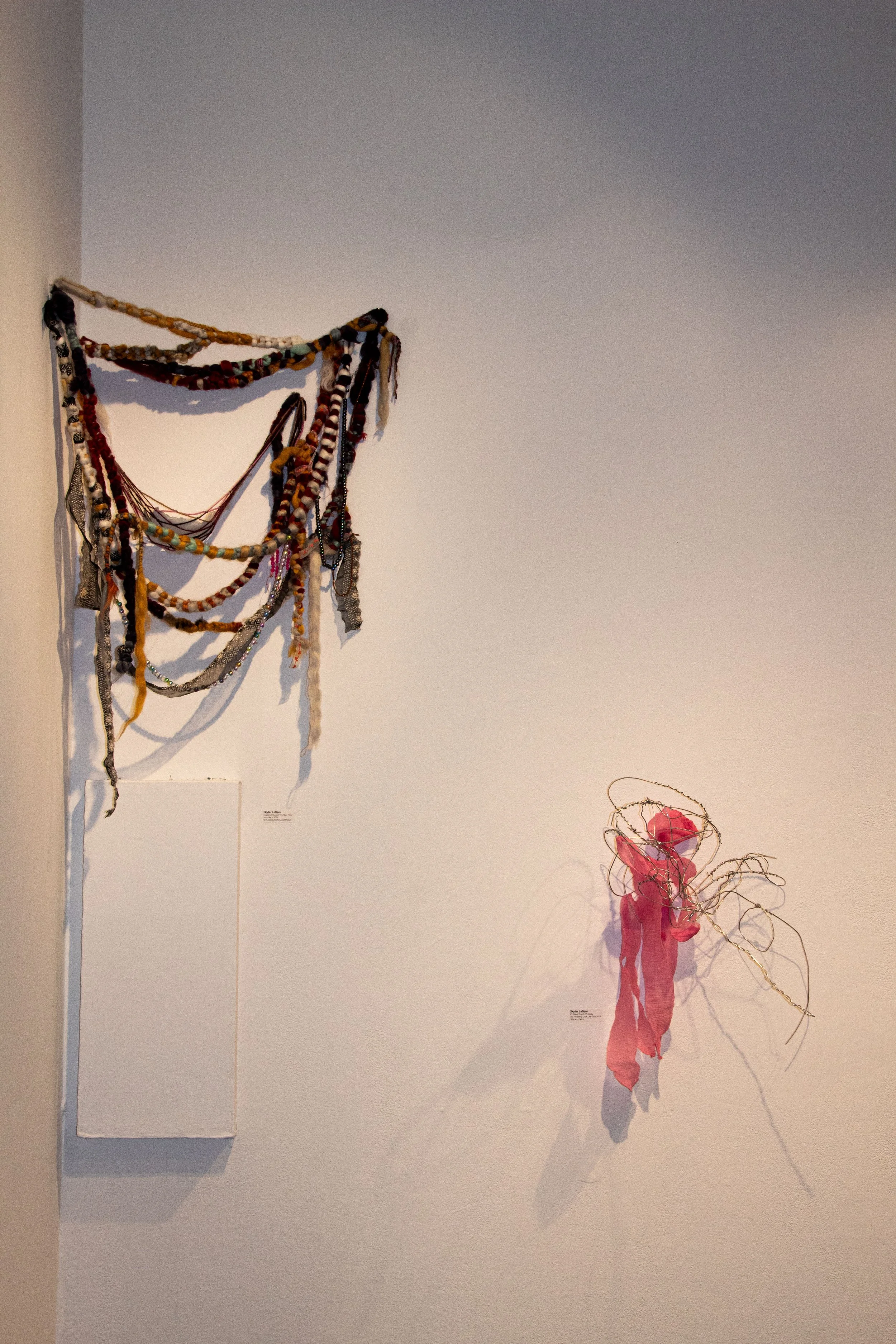 "Suspend Yourself And See How You Like It," Yarn, Beads, Plaster Face Cast