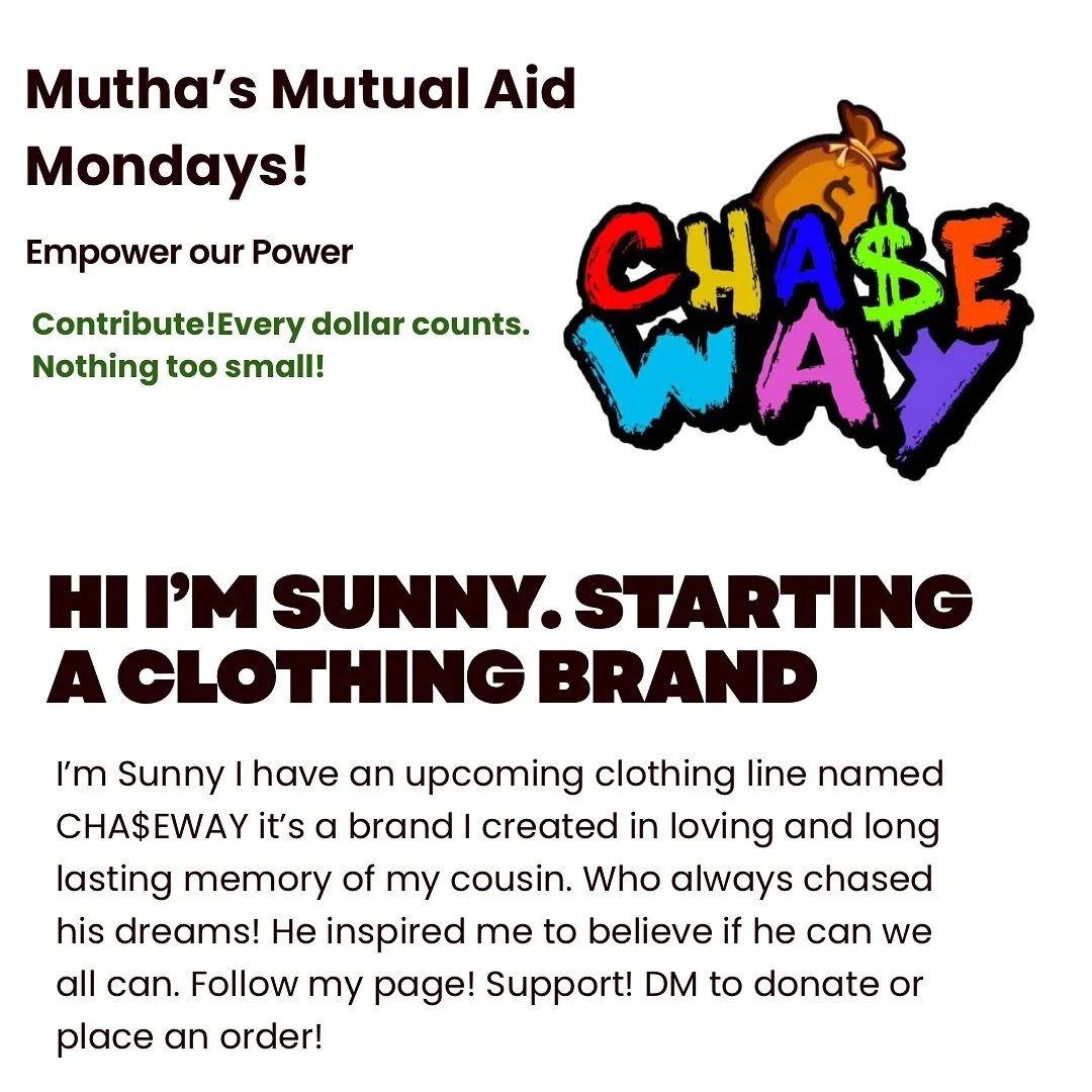 ✨ Mutual Aid Monday ✨ Double for your troubles! This week we&rsquo;re uplifting Cha$eway Clothing, a brand rooted in vision and hustle. Supporting independent creators keeps culture alive and thriving, but it takes community to make it sustainable. ?