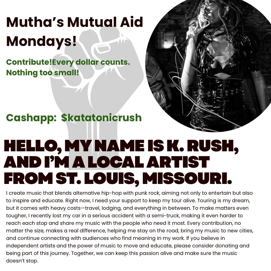 ✨ Mutual Aid Monday ✨ apologies it&rsquo;s soooo late in the day 😭 it&rsquo;s been a very busy day. Butttttt&hellip; This week at Mutha&rsquo;s House, we&rsquo;re calling in community care! Touring, creating, and simply living all come with heavy co