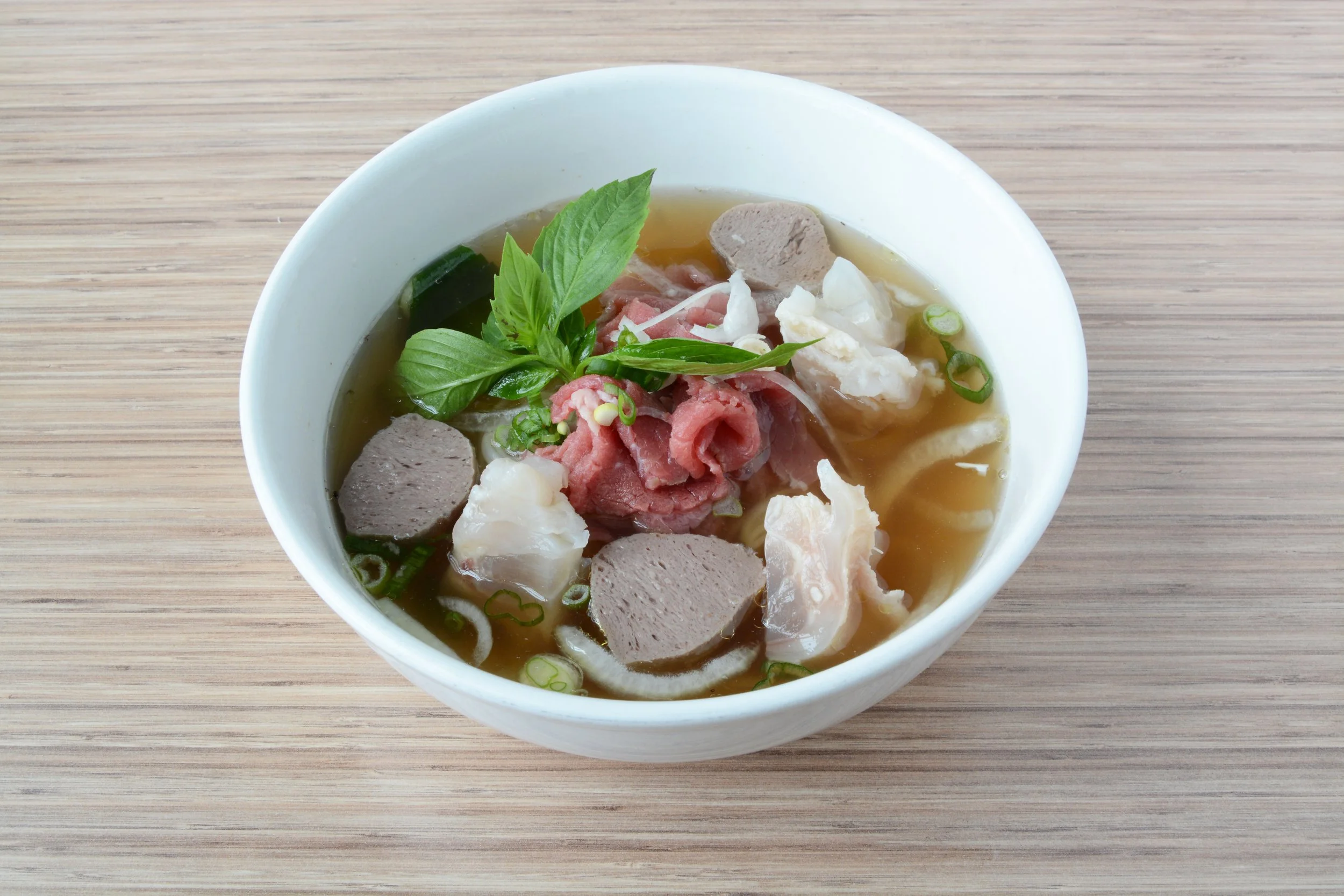 43. Rare Beef, Beef Meatballs & Tendon Pho Noodle Soup