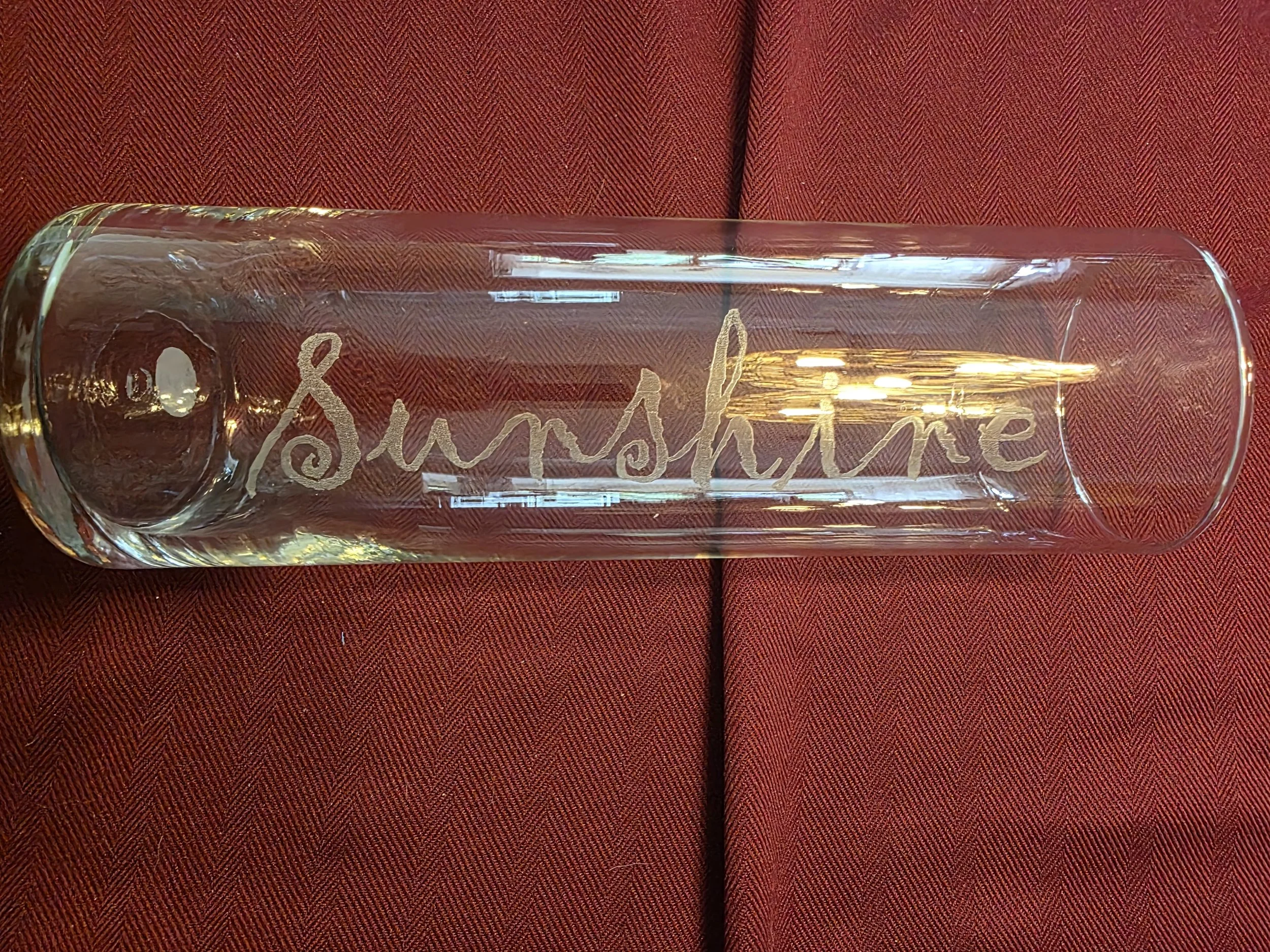 Laser etched glass