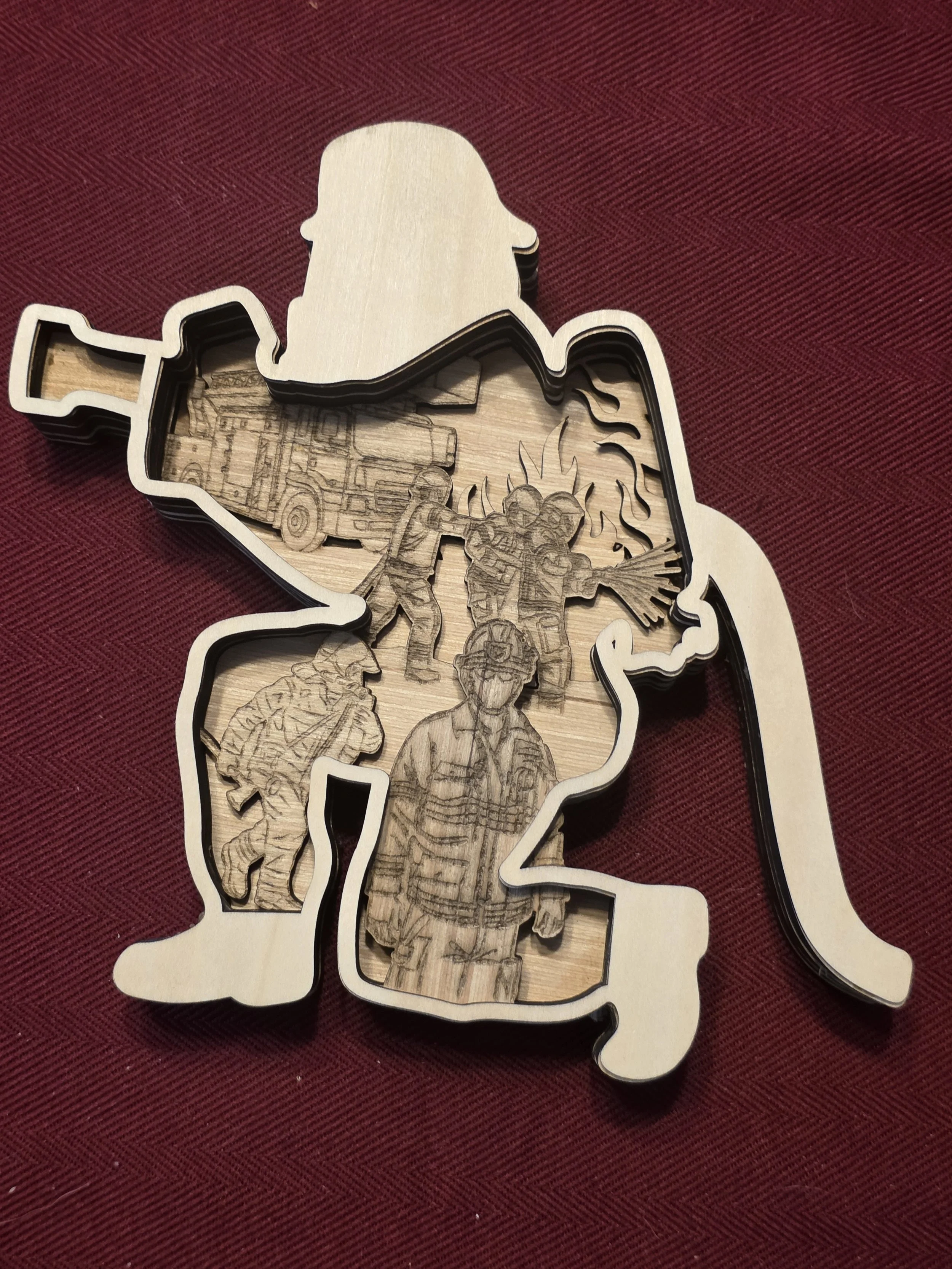 Layered laser cut art