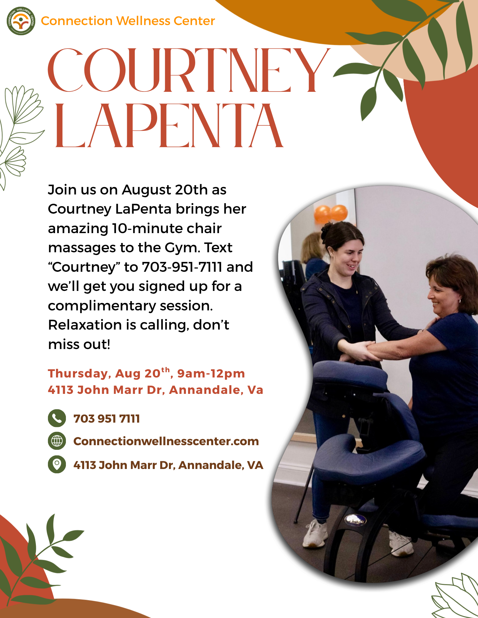 Chair Massage Day with Courtney LaPenta