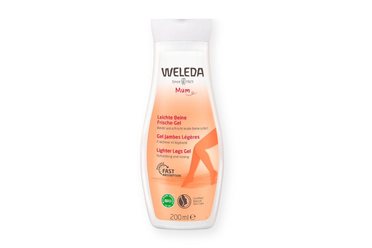 Weleda Beinaktiv Pflege-Lotion Flasche auf weissem Hintergrund (nicht verifiziert)