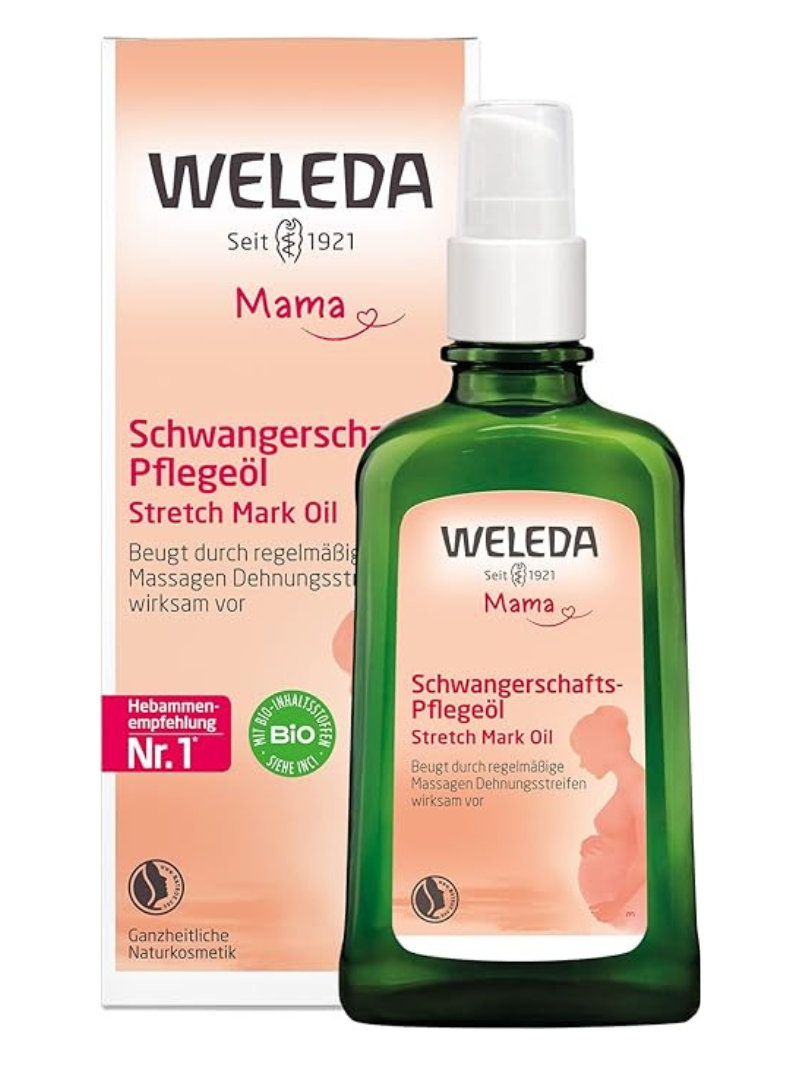 Weleda Schwangerschafts-Pflegeöl mit Bio-Arganöl und Hagebuttenöl gegen Dehnungsstreifen