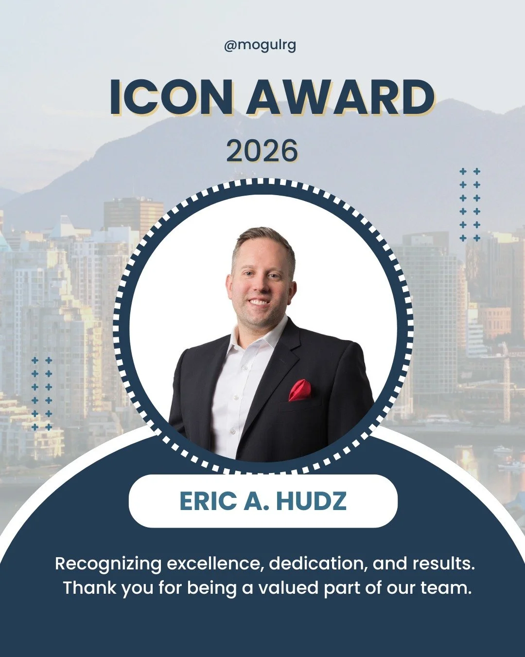 A shoutout to Vancouver Team Leader Eric A. Hudz on earning the eXp ICON Award. 🏆

 Known for his drive, leadership, and the way he continues to push the bar higher for his team, it&rsquo;s great to see Eric&rsquo;s work recognized. Always inspiring