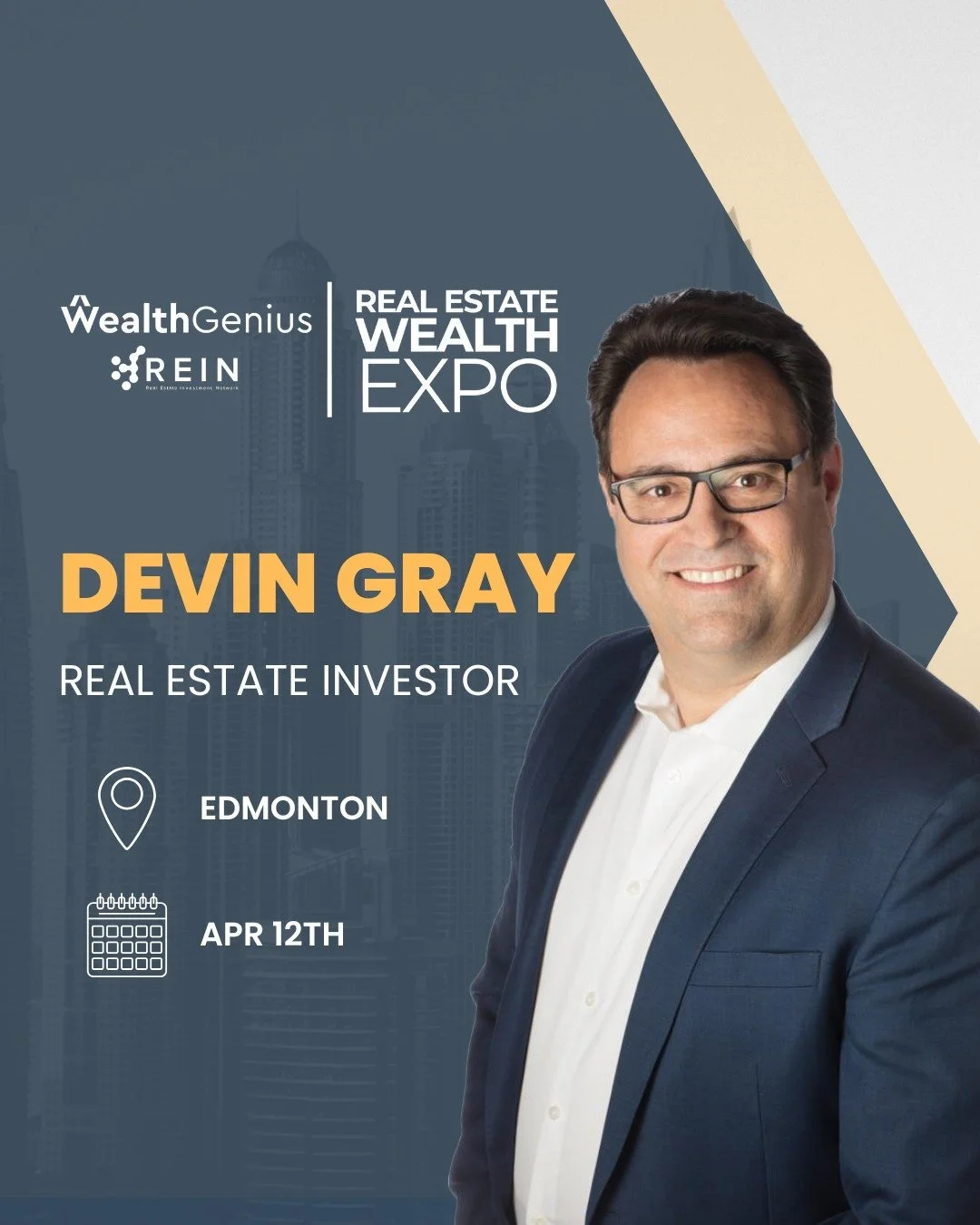 If you&rsquo;re serious about real estate, this is the room!

Devin Gray is taking the stage at the WealthGenius Real Estate Wealth Summit on April 12 &mdash; and he&rsquo;s an awesome speaker you won&rsquo;t want to miss.

Investing since 2008 and w