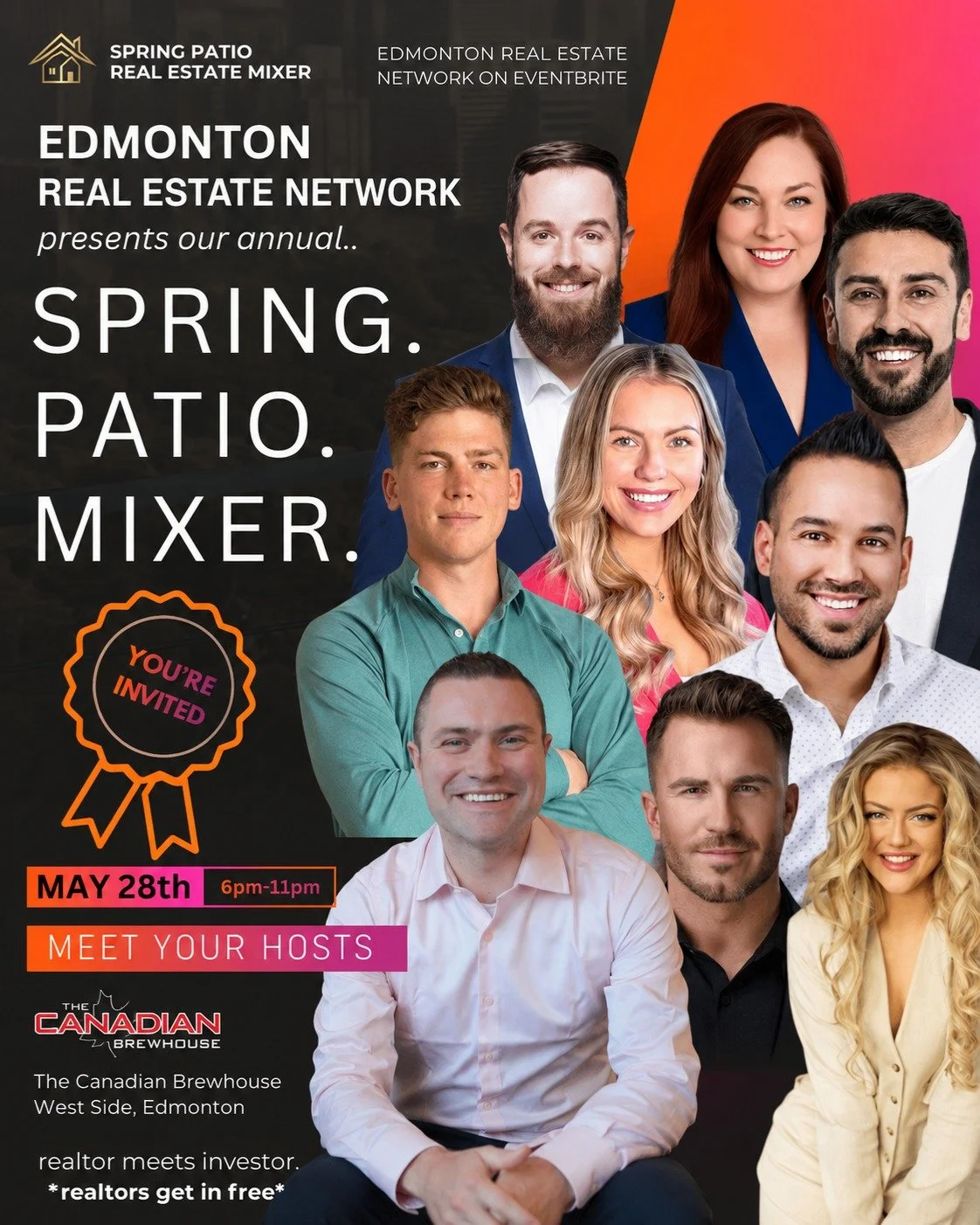 I&rsquo;m excited to host the ultimate Real Estate Industry Mixer this Spring! 🎙️

The Edmonton Real Estate Network is back, and I am thrilled to be co-hosting our Spring Patio Networking Event on Thursday, May 28th!

The theme: REALTOR meets INVEST