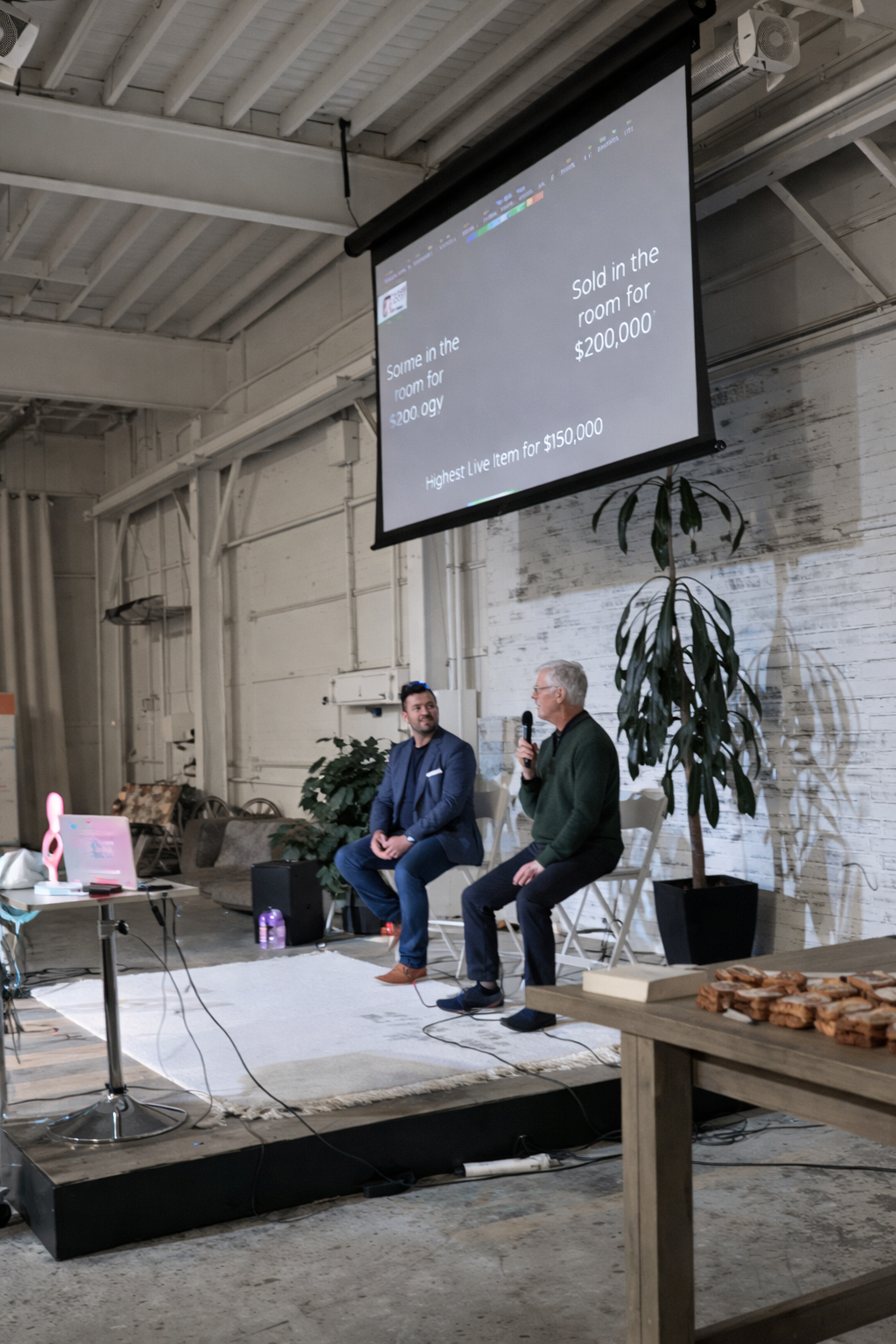 Mogul Mastermind event where two speakers are presenting