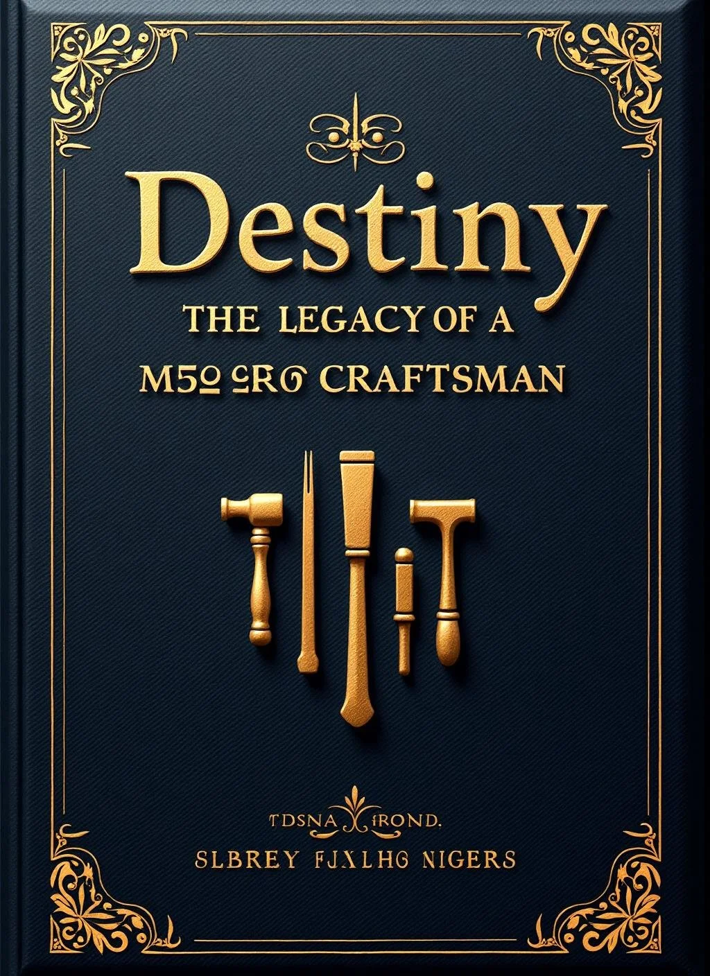 Book cover titled "Destiny: The Legacy of a M50 CQG Craftsman" with gold tools on a dark blue background and ornate gold borders.