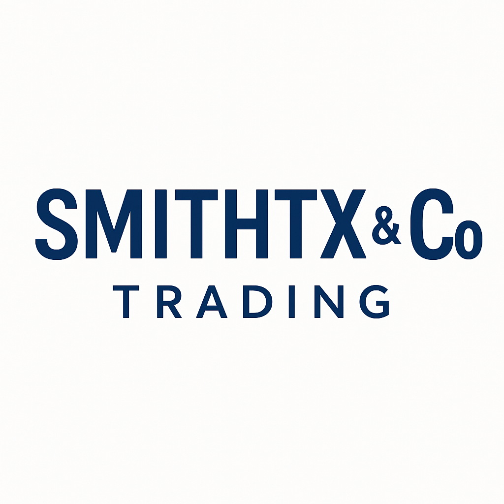 Company logo for SMITHTX & Co Trading with blue text on a white background.