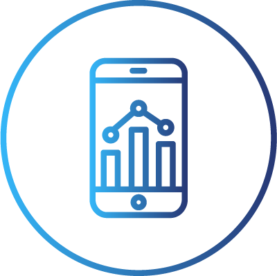 Abstract blue geometric design with layered shapes and gradients.