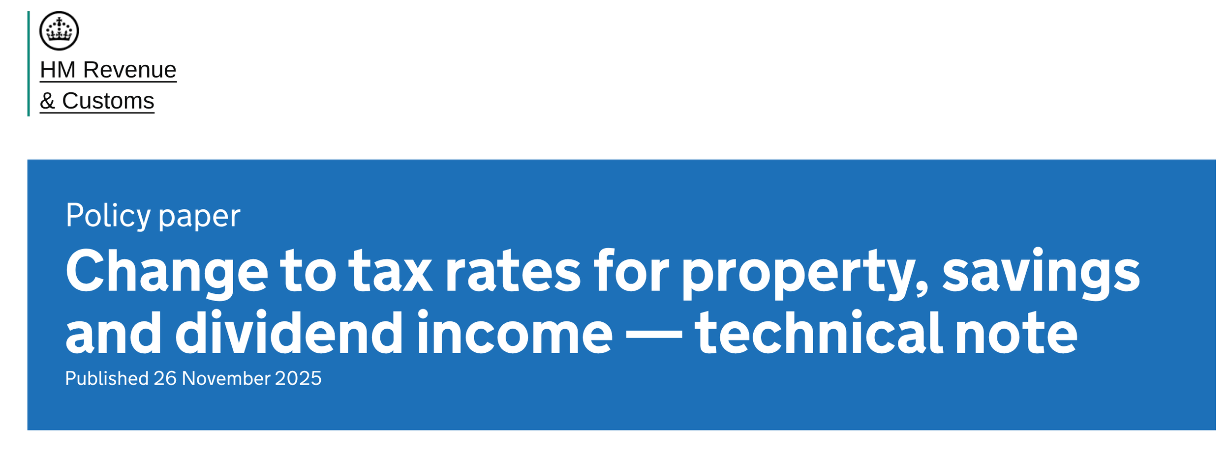 Tax Rate Changes for 2026/27 tax year