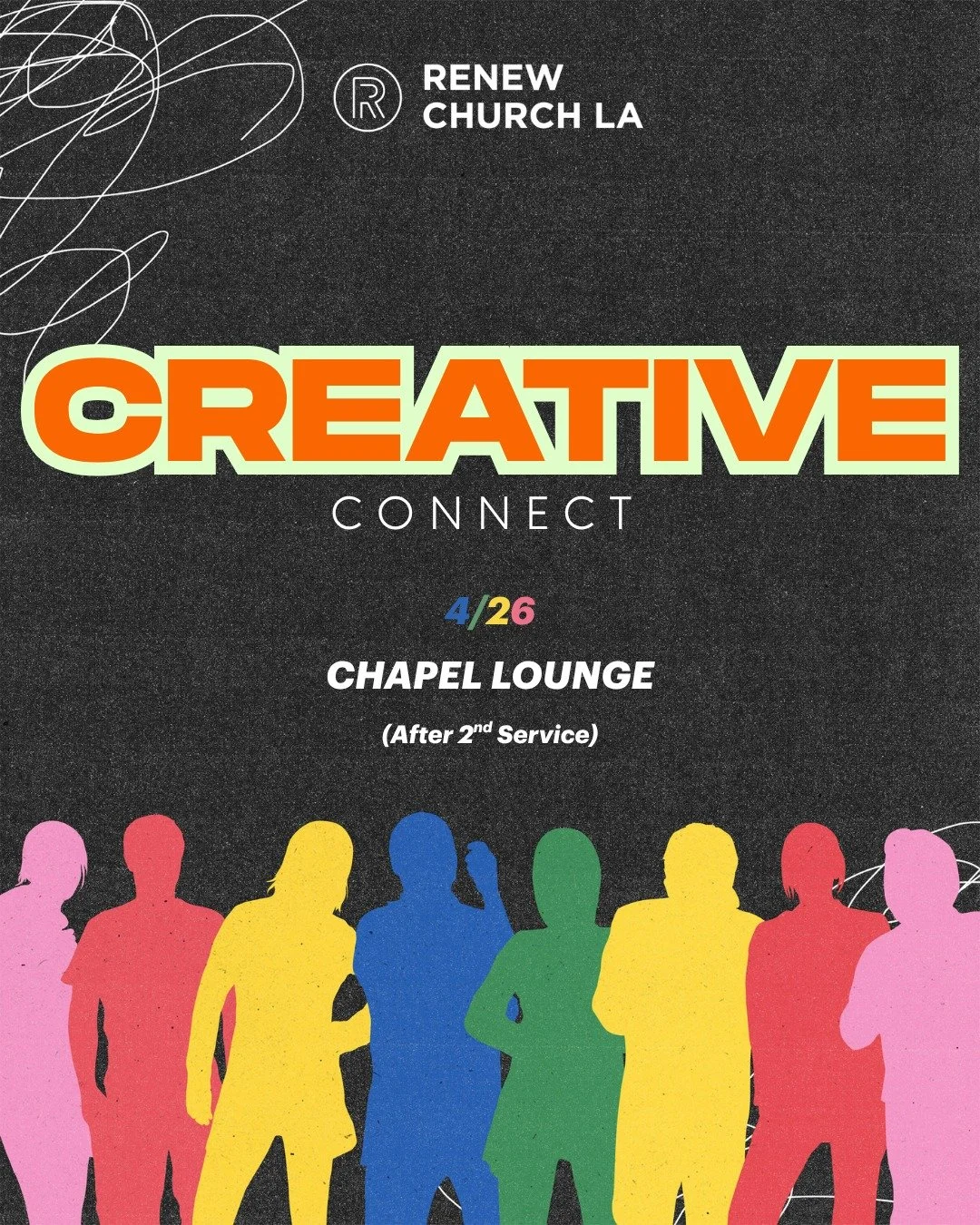 Meet and connect with creative artists here at Renew. Join together for a free RSVP lunch as we exchange ideas, and support one another in our artistry and faith. Whether you&rsquo;re a storyteller, performer, or designer, all creative arts are welco