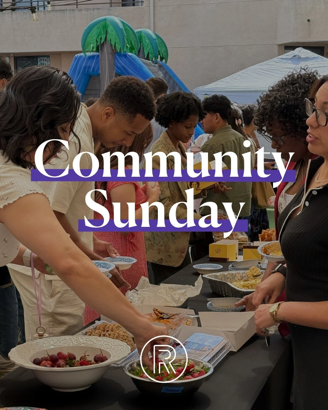 BRING SOMETHING DELICIOUS TO SHARE (a main dish or side) with your church family&mdash;we can&rsquo;t wait to eat, laugh, and hang out together!

Community Sunday is every first Sunday of the month (June 7th), right after 1st and 2nd service! We&rsqu
