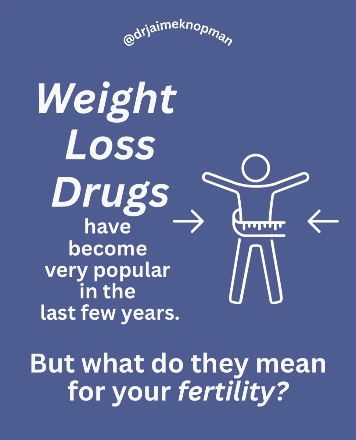 Weight loss drugs! They&rsquo;re everywhere, folks, but what do they mean for your fertility and reproductive health? Sadly, we don&rsquo;t know for certain yet, but there are some things we do know&hellip; breaking it down for you here! ❤️