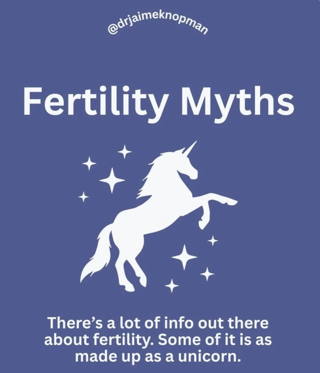 These are just as real as unicorns 🦄 
But, unlike unicorns, this false info does a lot of damage! The best way to combat fertility myths is having conversations and getting educated&hellip; early and often!
*
*
*
*
#FertilityPreservation #EggFreezin